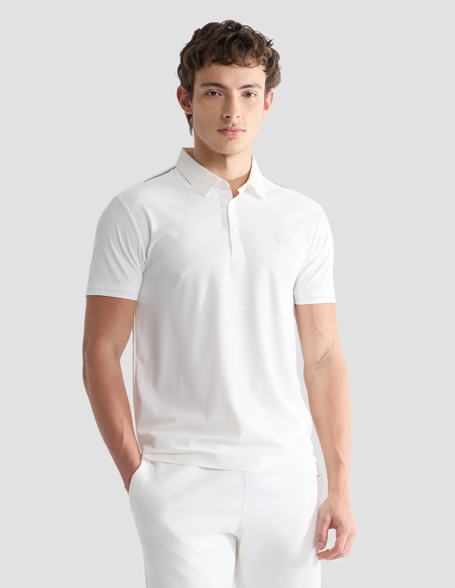 Solid Slim Fit Active Polo Shirt - Image 4
