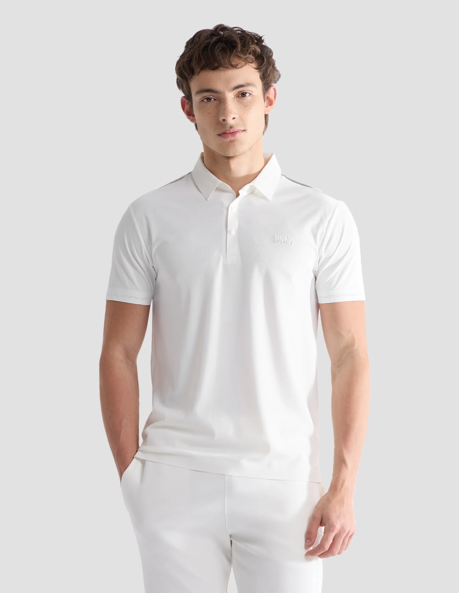 Solid Slim Fit Active Polo Shirt - Image 6