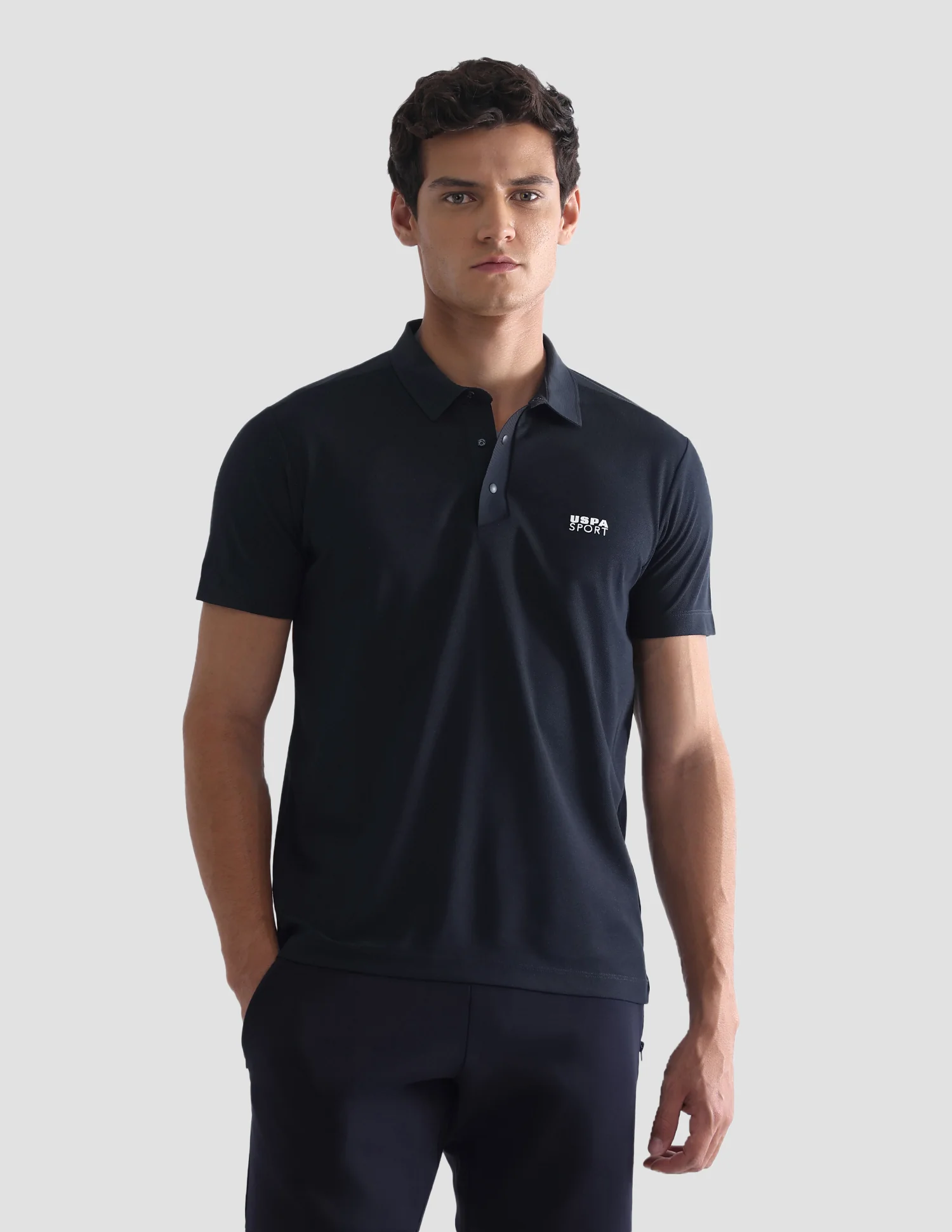 Solid Slim Fit Active Polo Shirt - Image 6