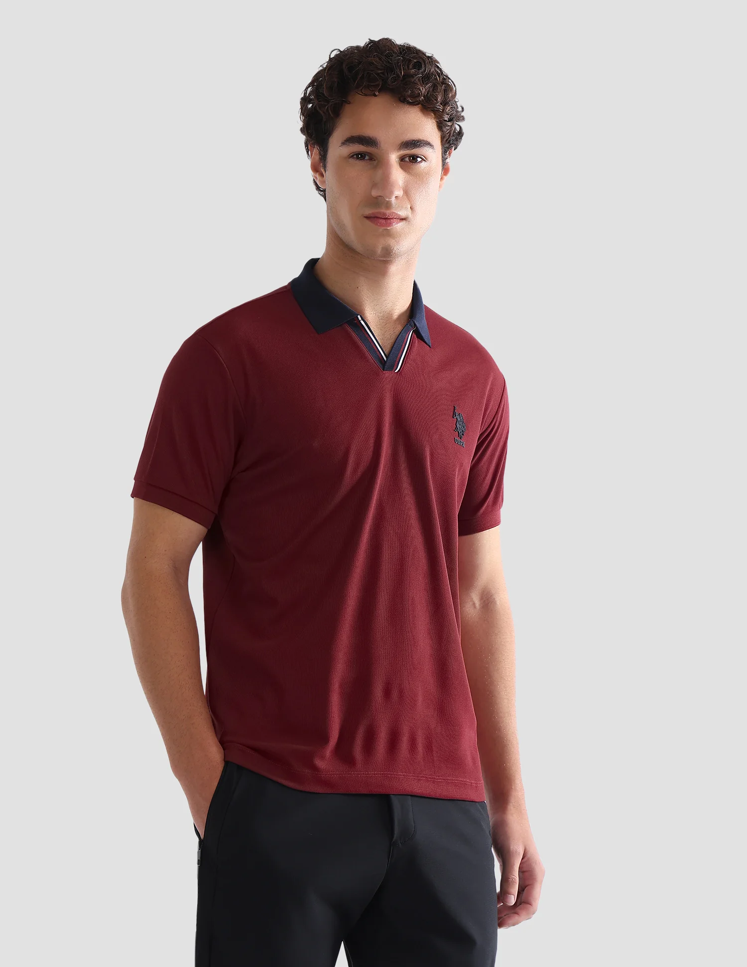 Solid Slim Fit Active Polo Shirt - Image 4