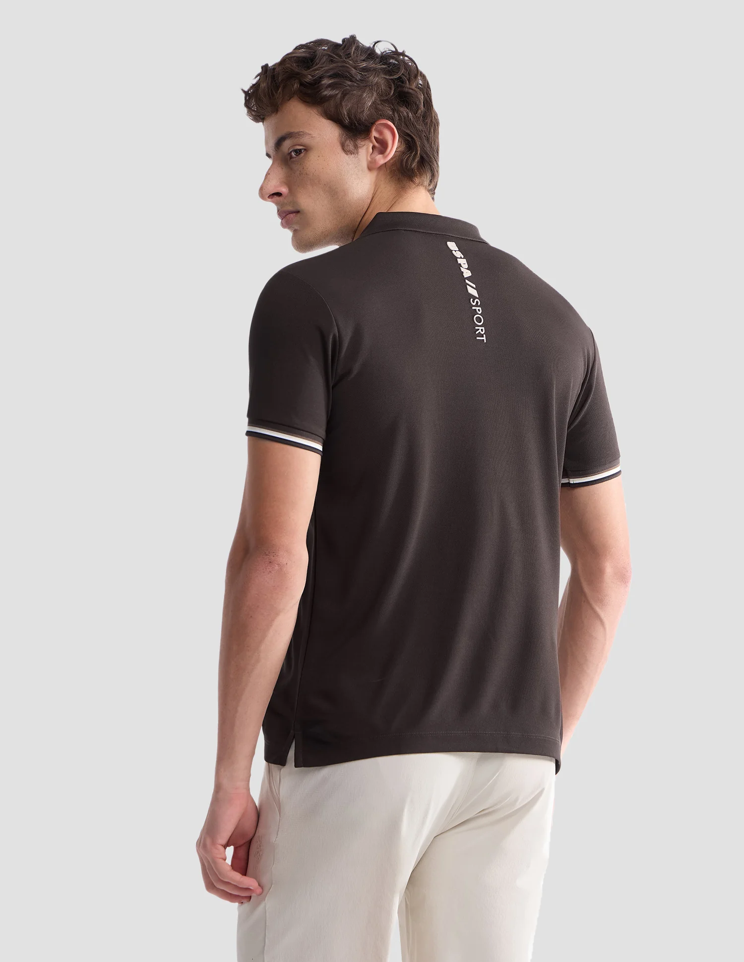 Solid Slim Fit Active Polo Shirt - Image 5