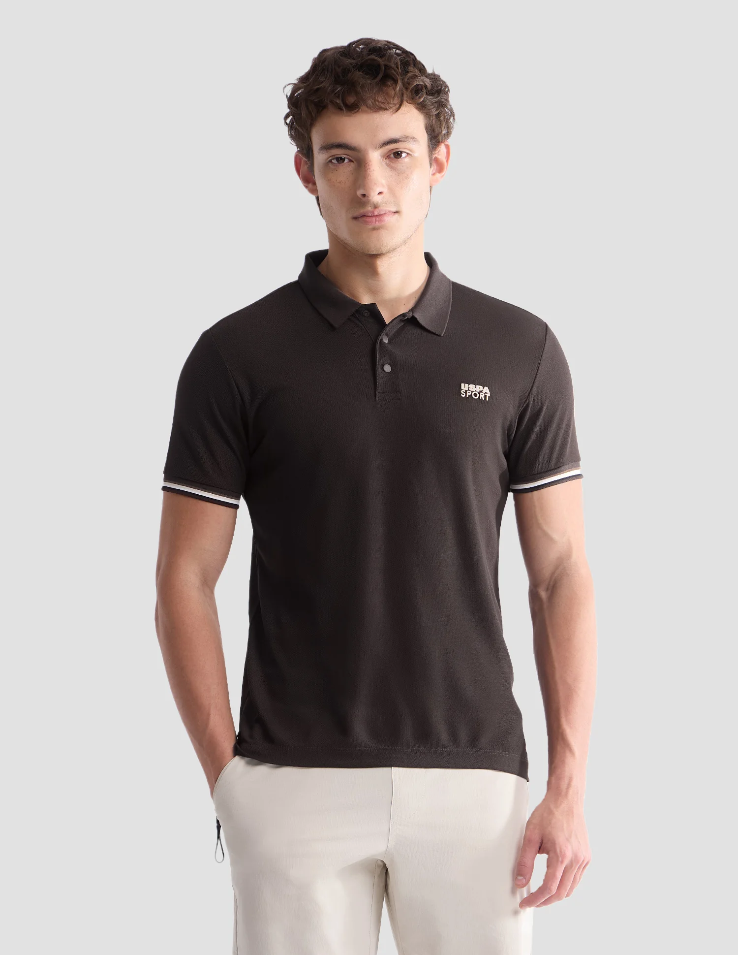 Solid Slim Fit Active Polo Shirt - Image 6