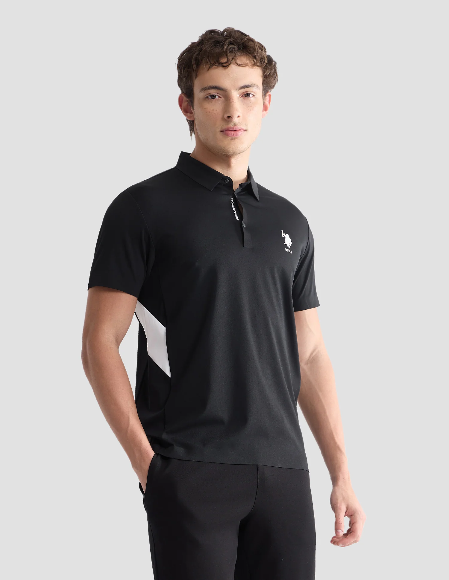 Solid Slim Fit Active Polo Shirt - Image 4