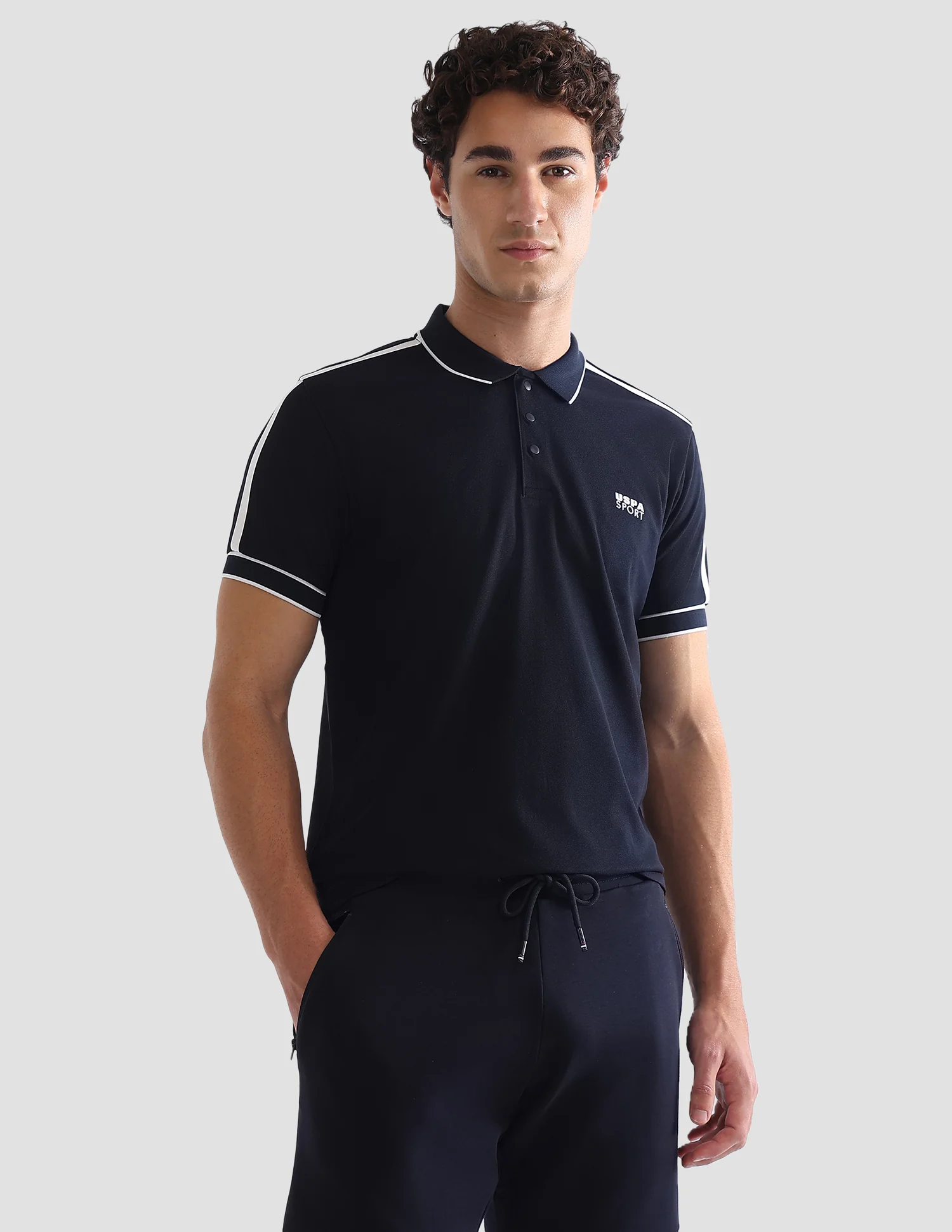 Solid Slim Fit Active Polo Shirt