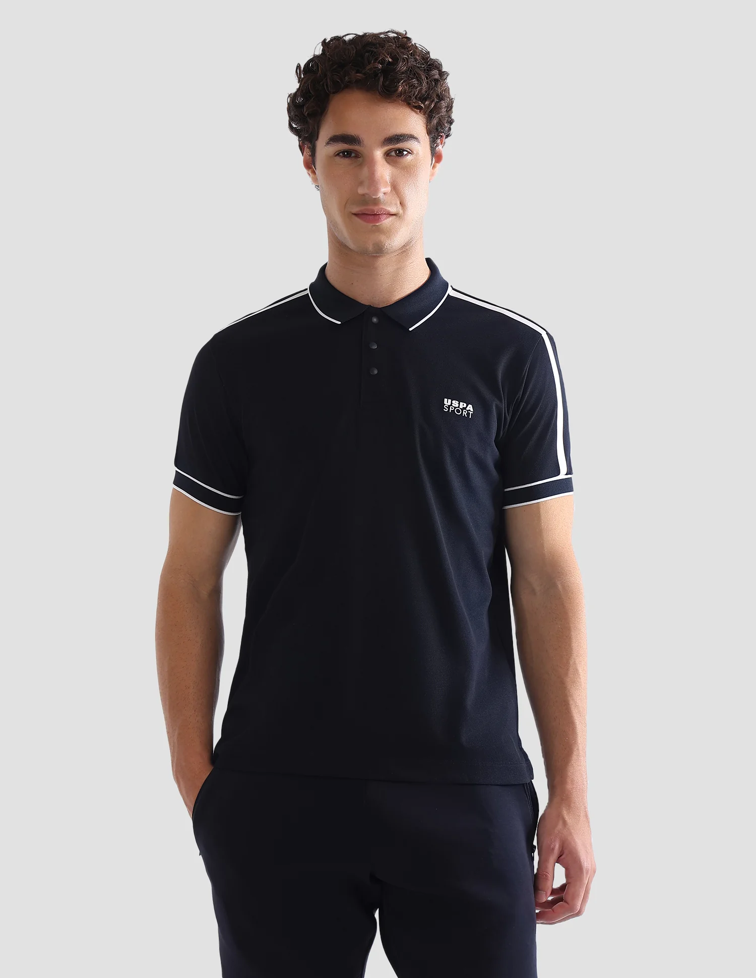 Solid Slim Fit Active Polo Shirt - Image 6