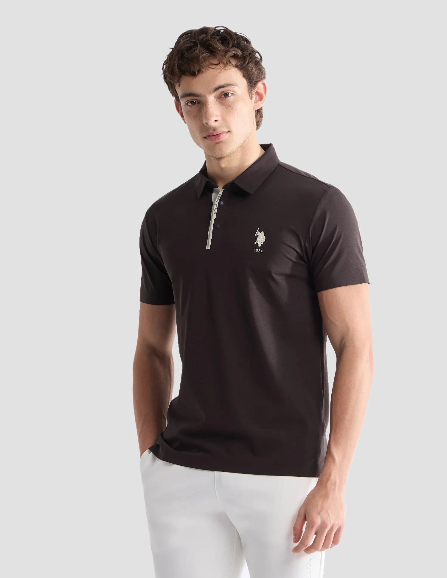 Solid Slim Fit Active Polo Shirt - Image 4