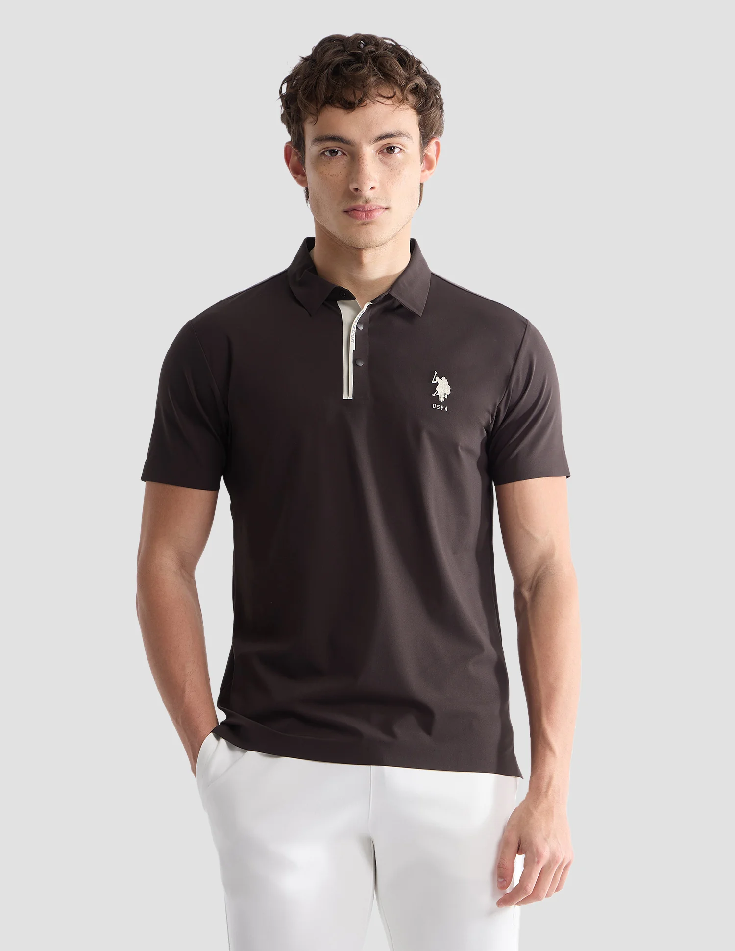 Solid Slim Fit Active Polo Shirt - Image 6