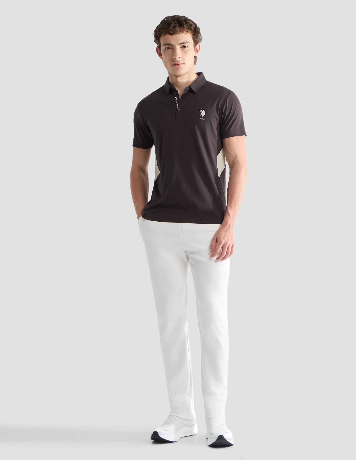 Solid Slim Fit Active Polo Shirt - Image 3