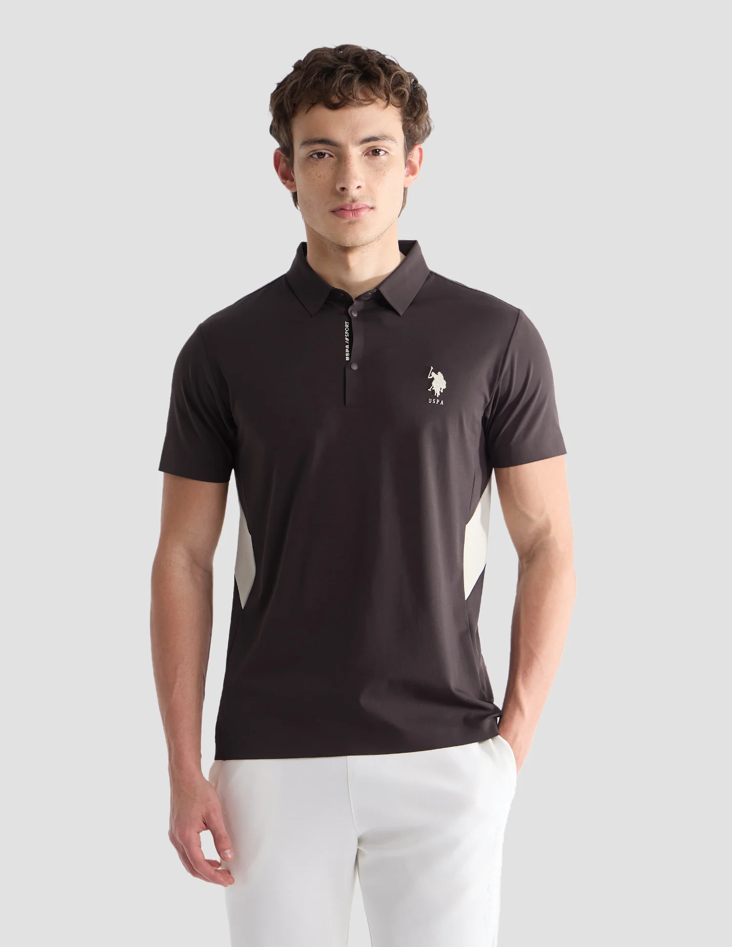 Solid Slim Fit Active Polo Shirt - Image 6