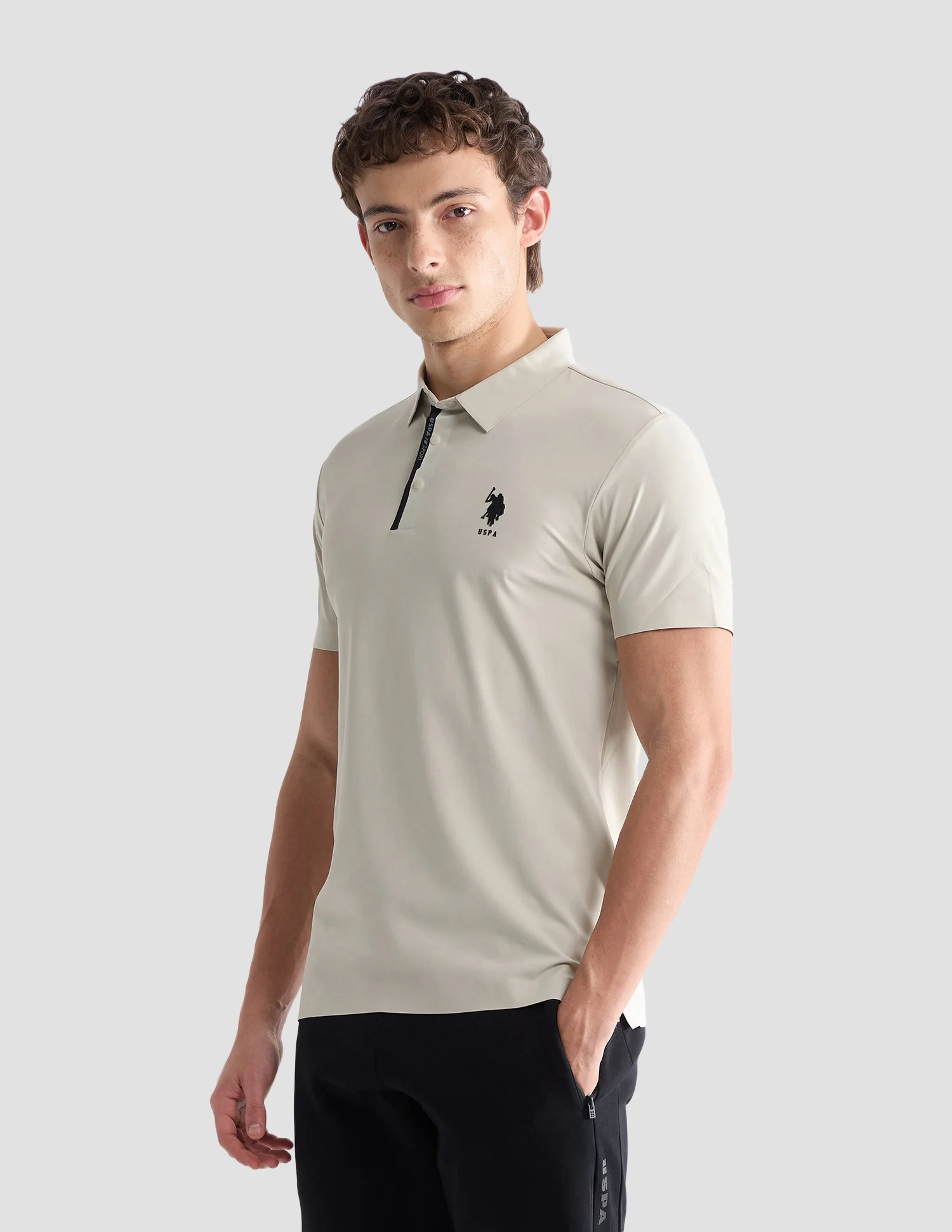 Solid Slim Fit Active Polo Shirt - Image 4