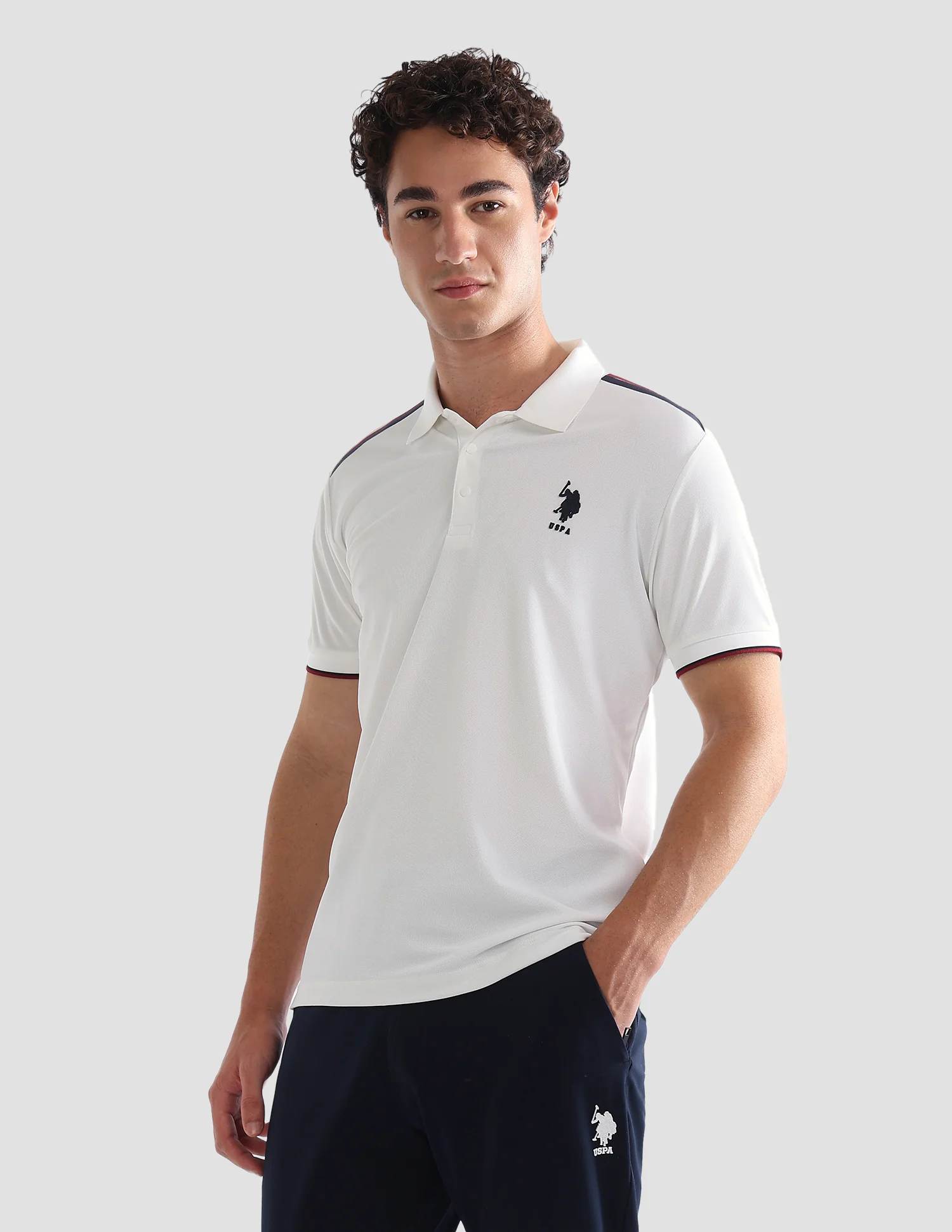 Solid Slim Fit Active Polo Shirt - Image 4