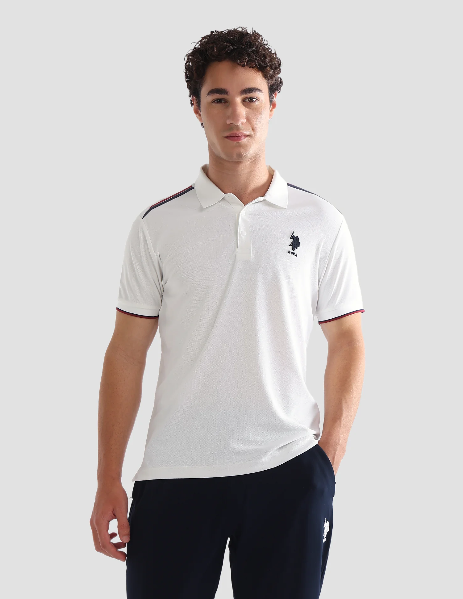 Solid Slim Fit Active Polo Shirt - Image 6