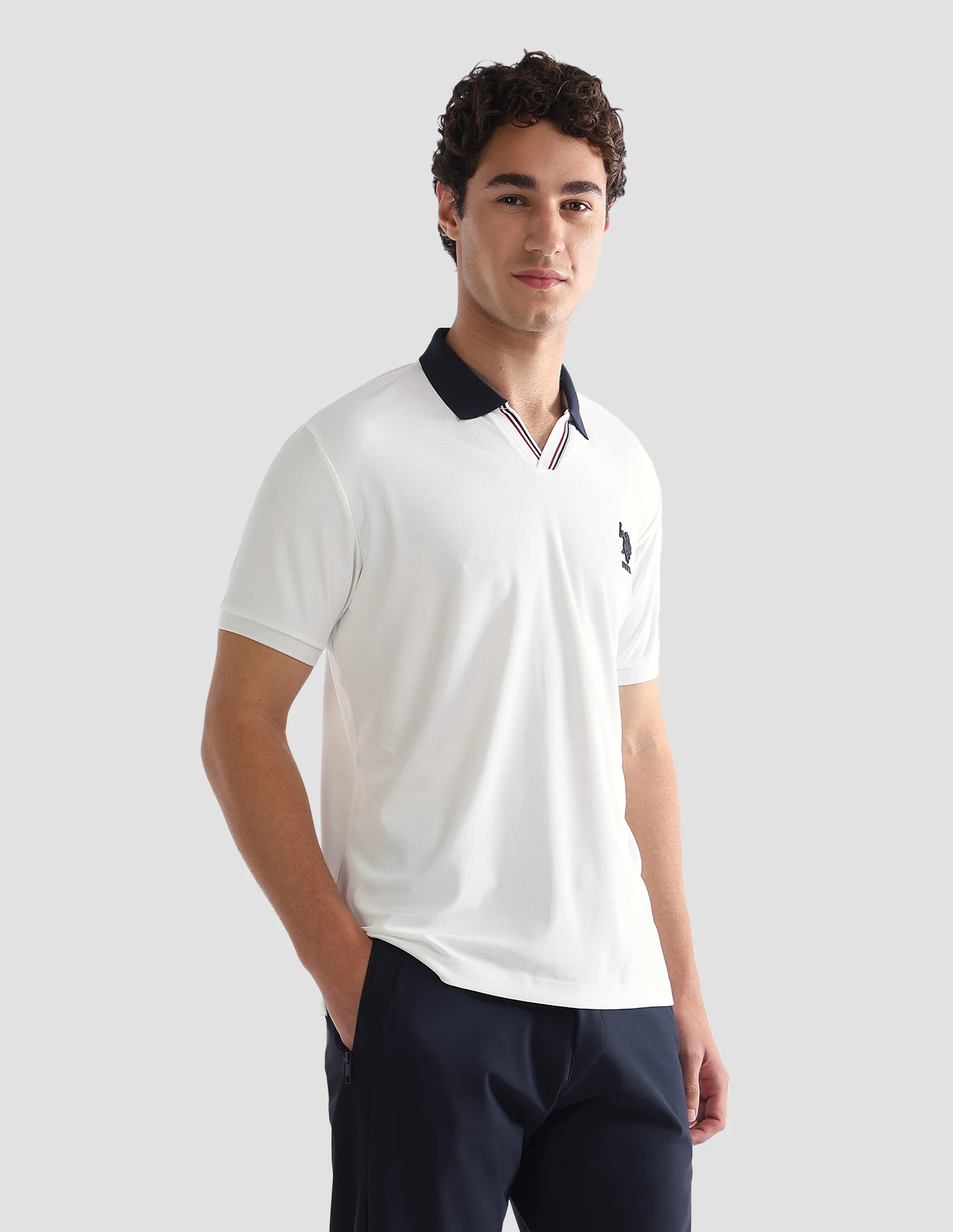 Solid Slim Fit Active Polo Shirt - Image 4