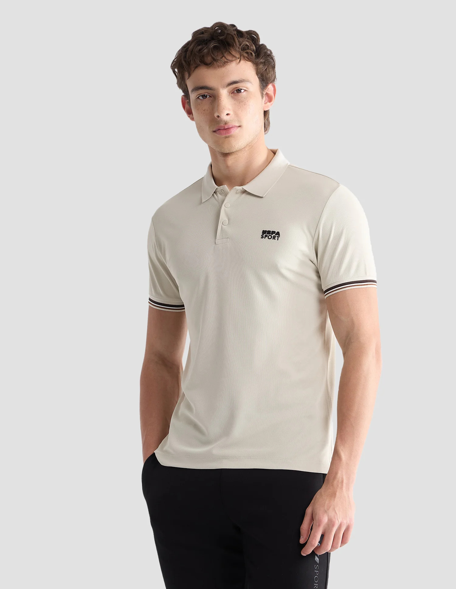 Solid Slim Fit Active Polo Shirt - Image 4