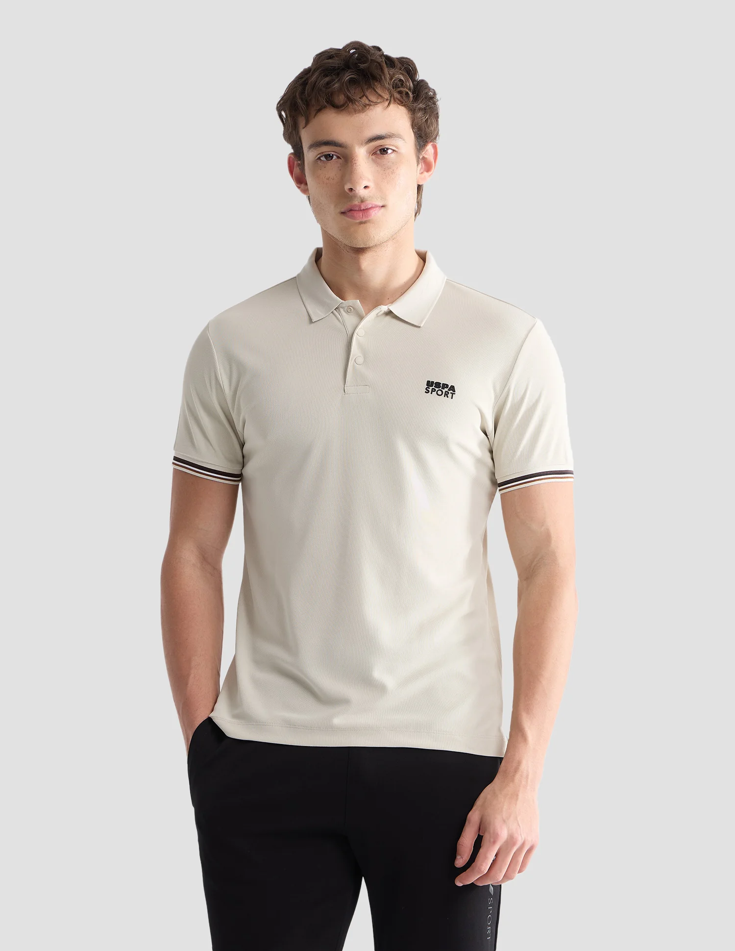 Solid Slim Fit Active Polo Shirt - Image 6