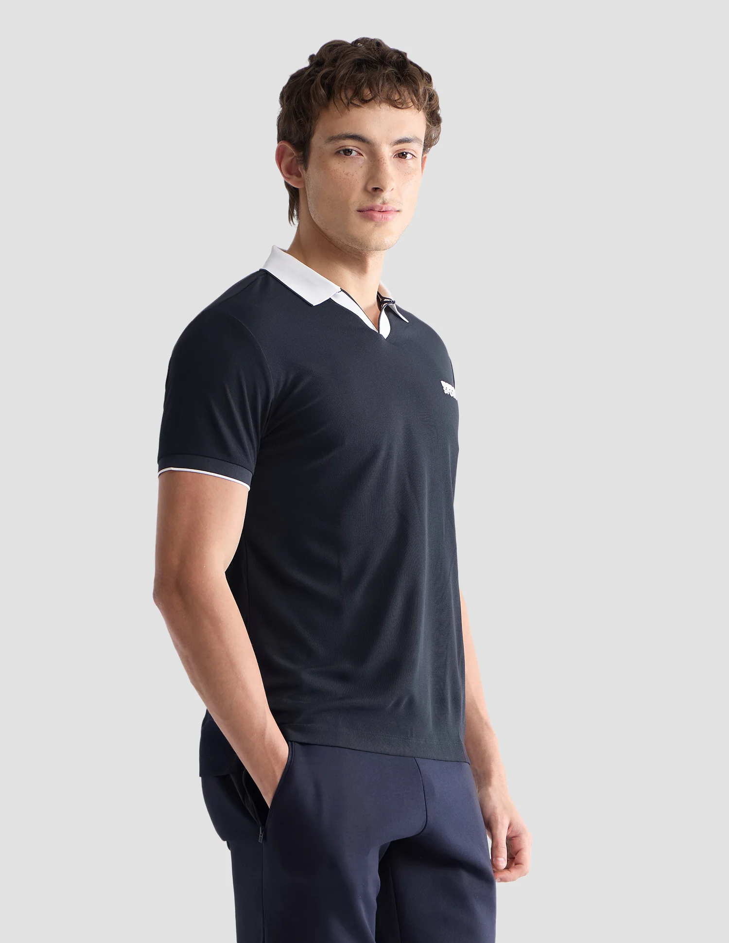 Solid Slim Fit Active Polo Shirt - Image 4