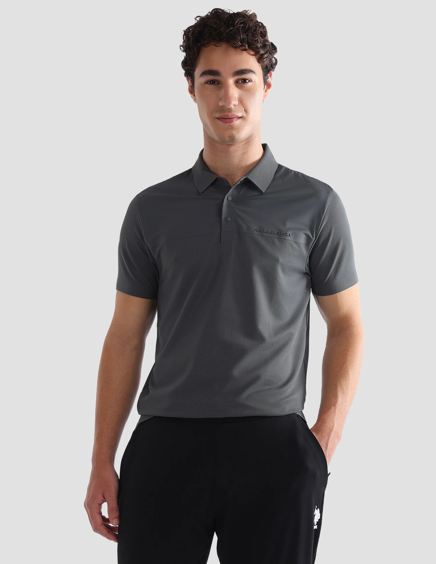 Solid Slim Fit Active Polo Shirt