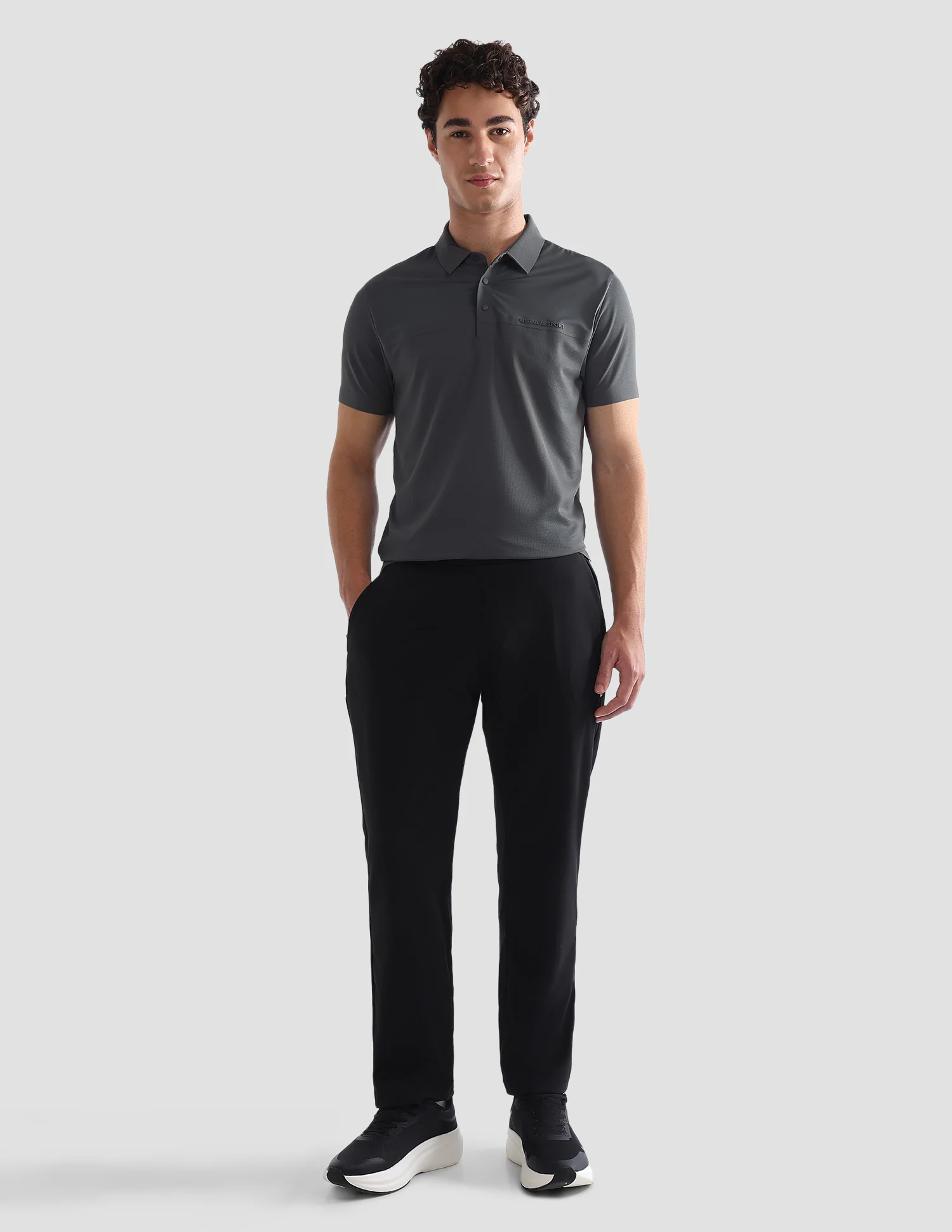 Solid Slim Fit Active Polo Shirt - Image 3
