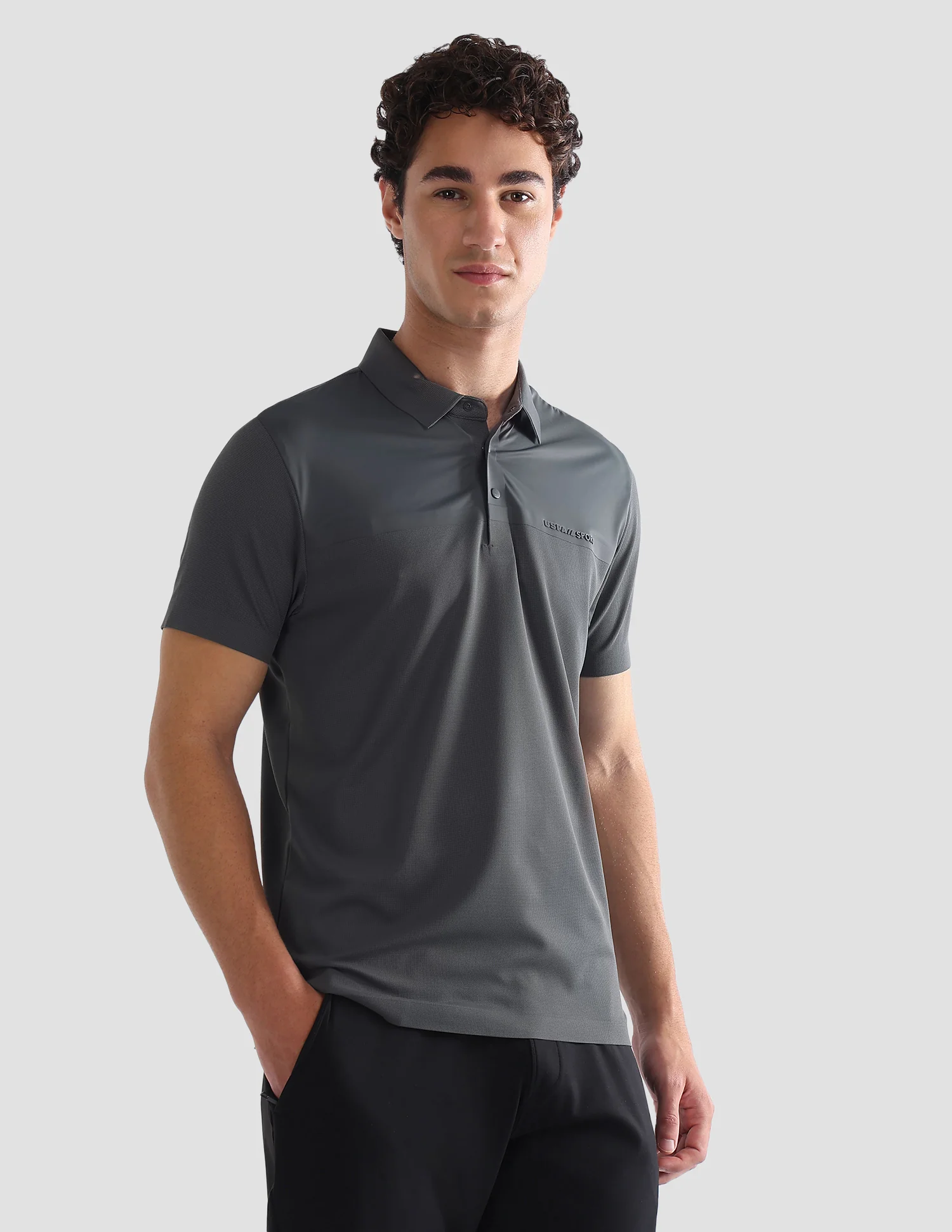 Solid Slim Fit Active Polo Shirt - Image 4