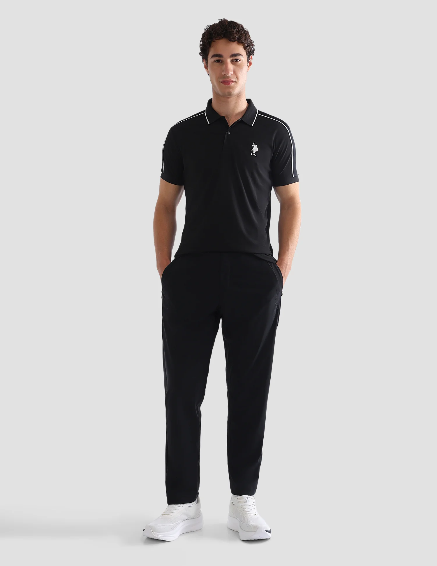 Solid Slim Fit Active Polo Shirt - Image 3