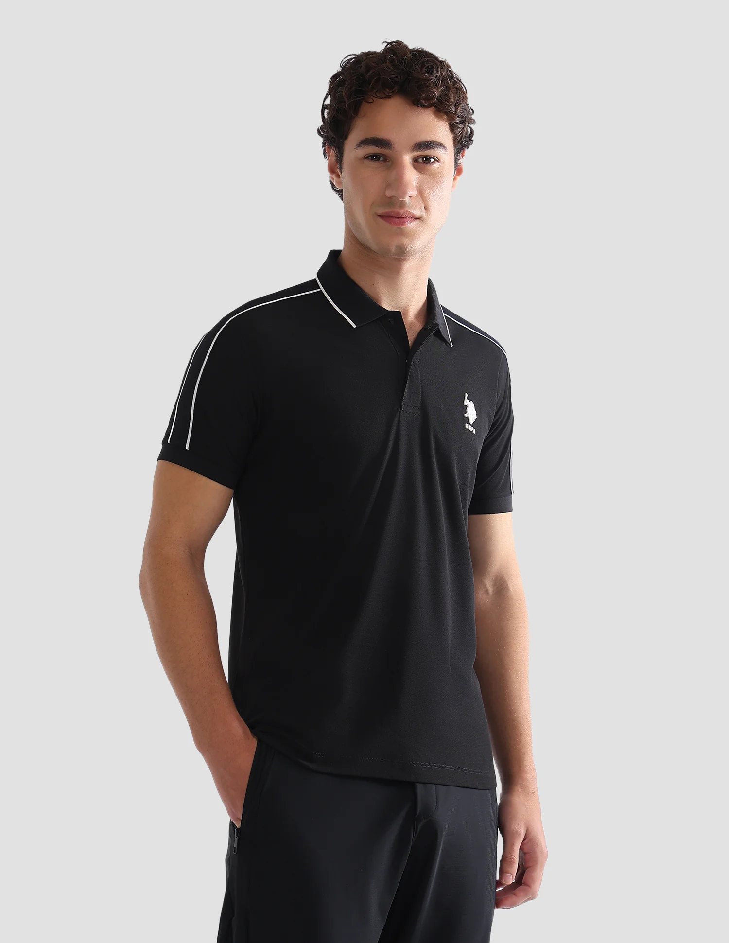 Solid Slim Fit Active Polo Shirt - Image 4