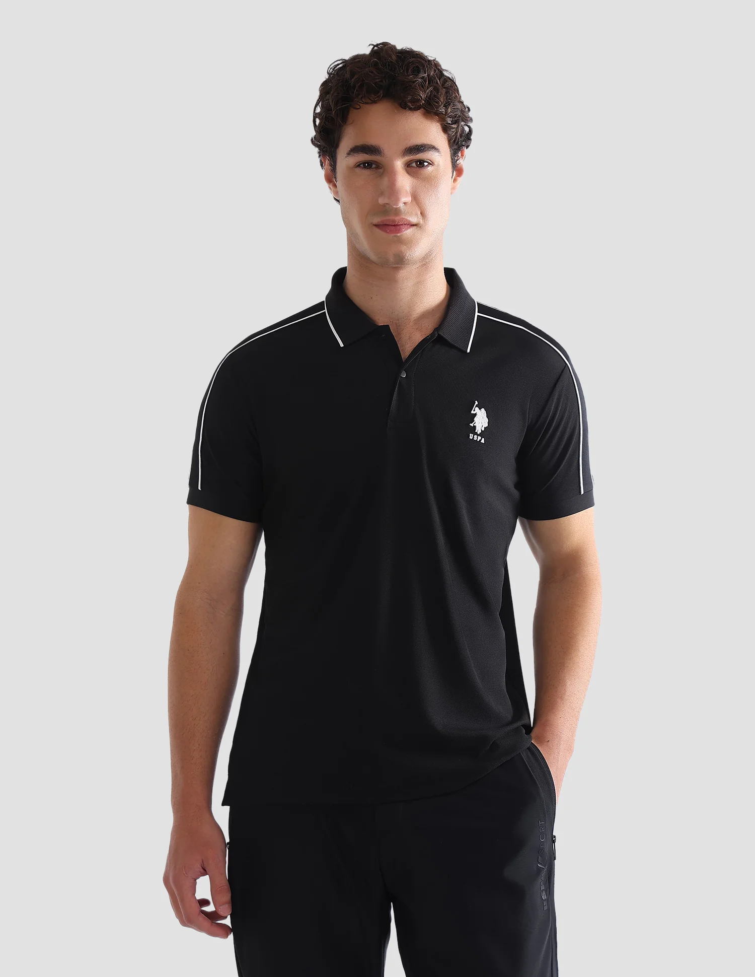 Solid Slim Fit Active Polo Shirt - Image 6