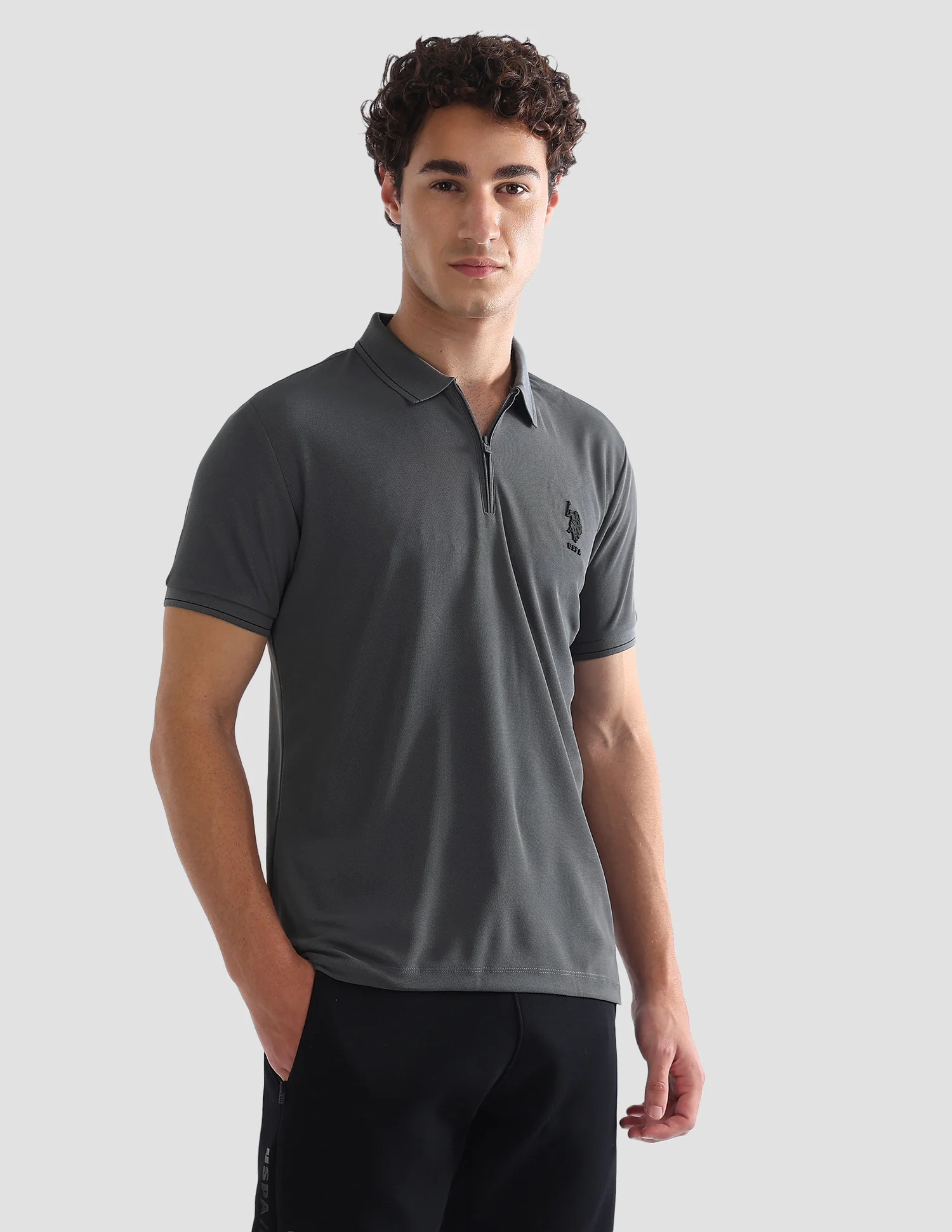Solid Slim Fit Active Polo Shirt - Image 4