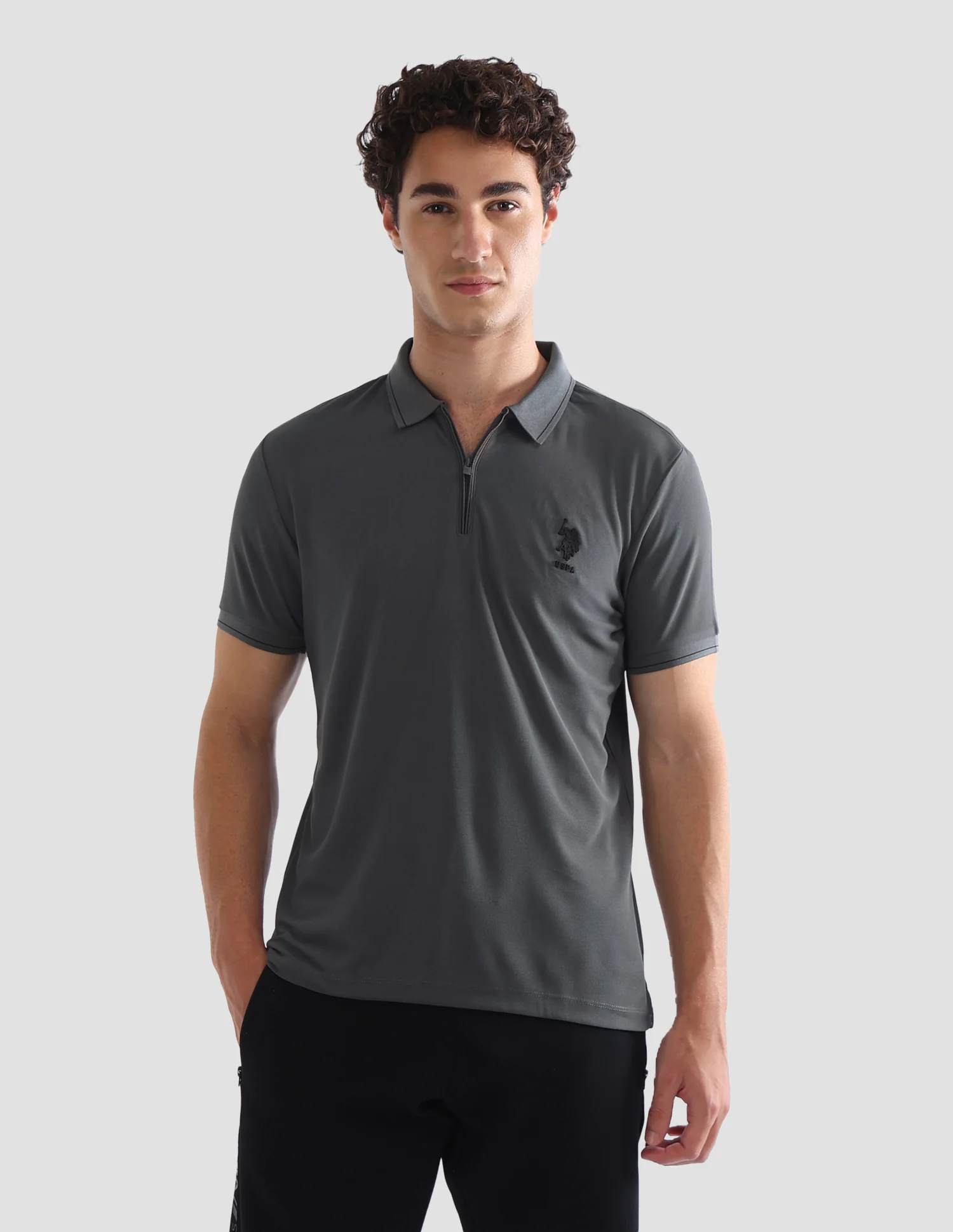 Solid Slim Fit Active Polo Shirt - Image 6