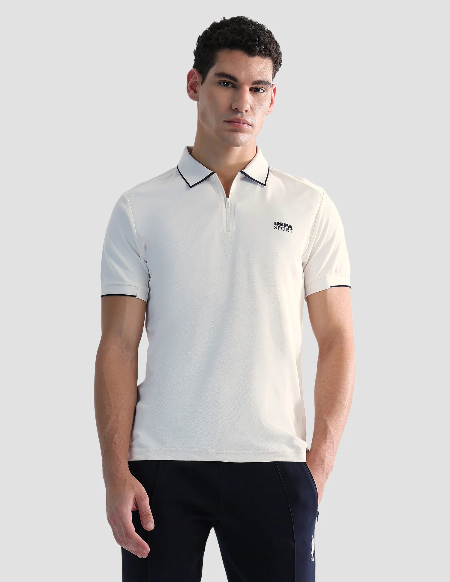 Solid Slim Fit Active Polo Shirt