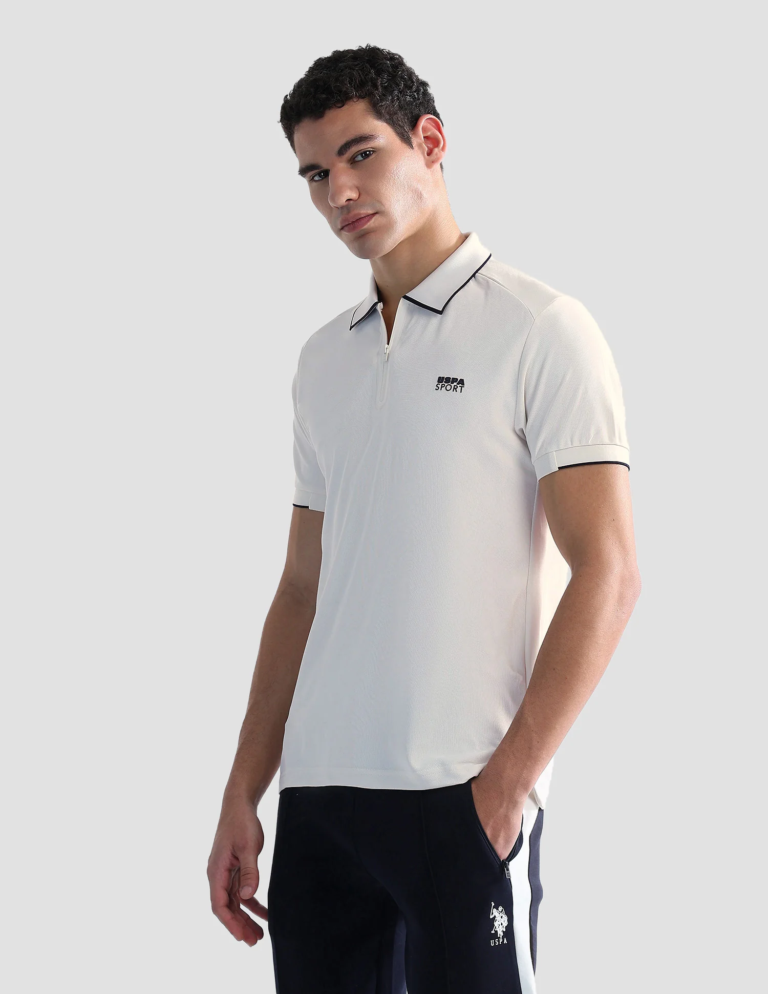 Solid Slim Fit Active Polo Shirt - Image 4