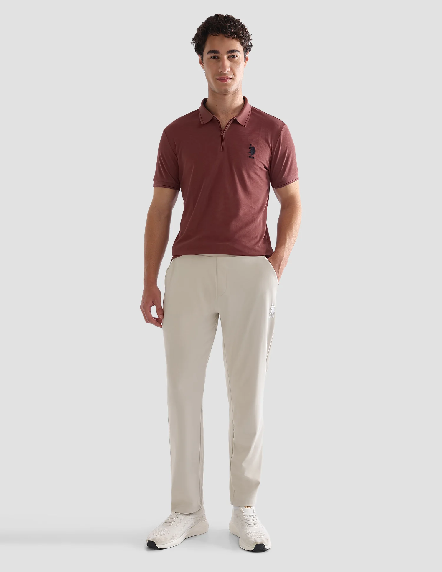 Solid Slim Fit Active Polo Shirt - Image 3