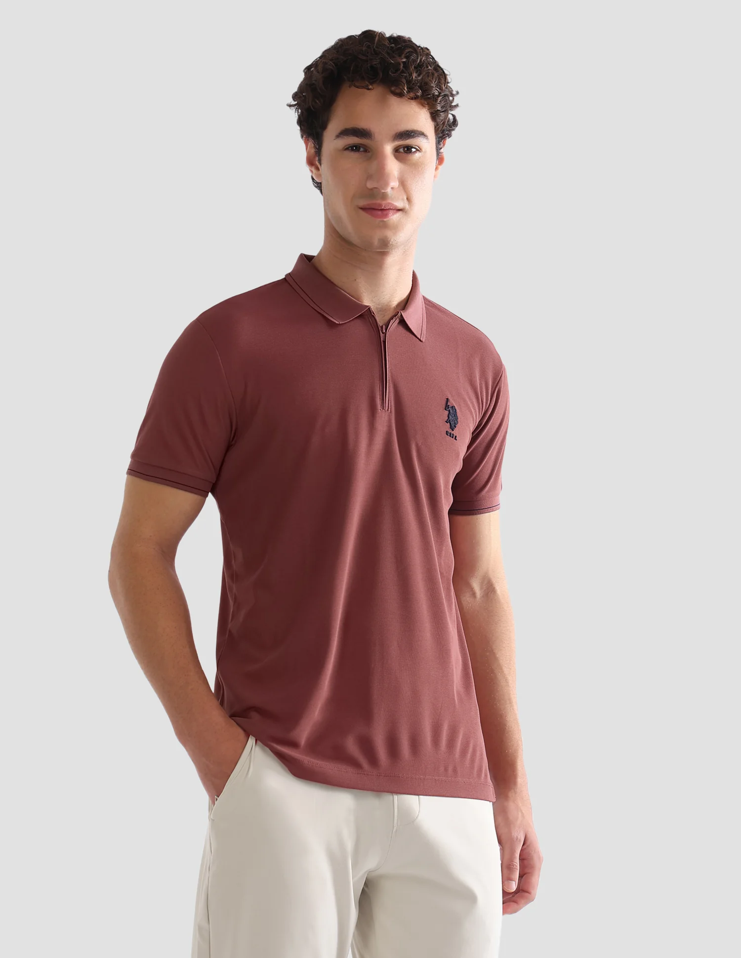 Solid Slim Fit Active Polo Shirt - Image 4