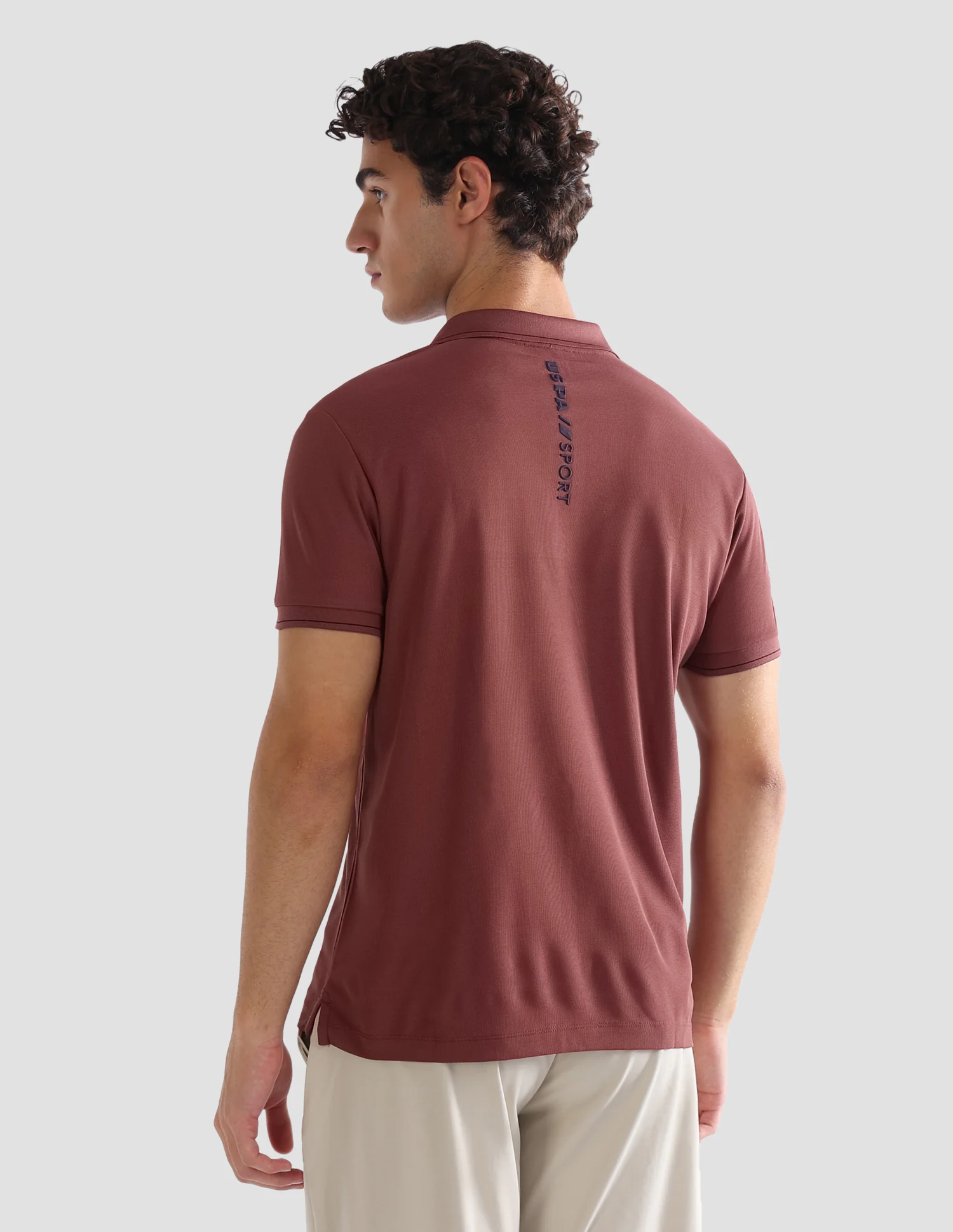 Solid Slim Fit Active Polo Shirt - Image 5