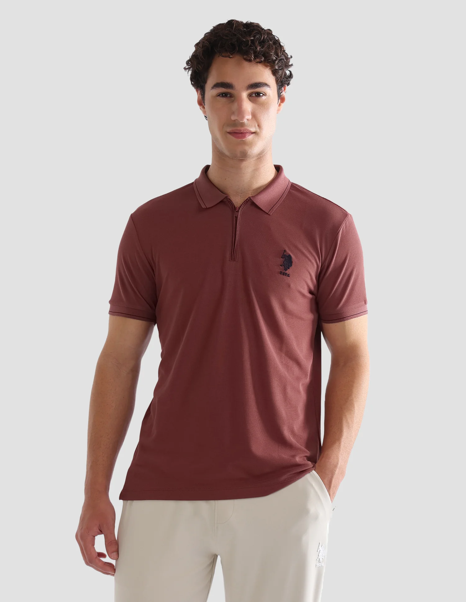Solid Slim Fit Active Polo Shirt - Image 6