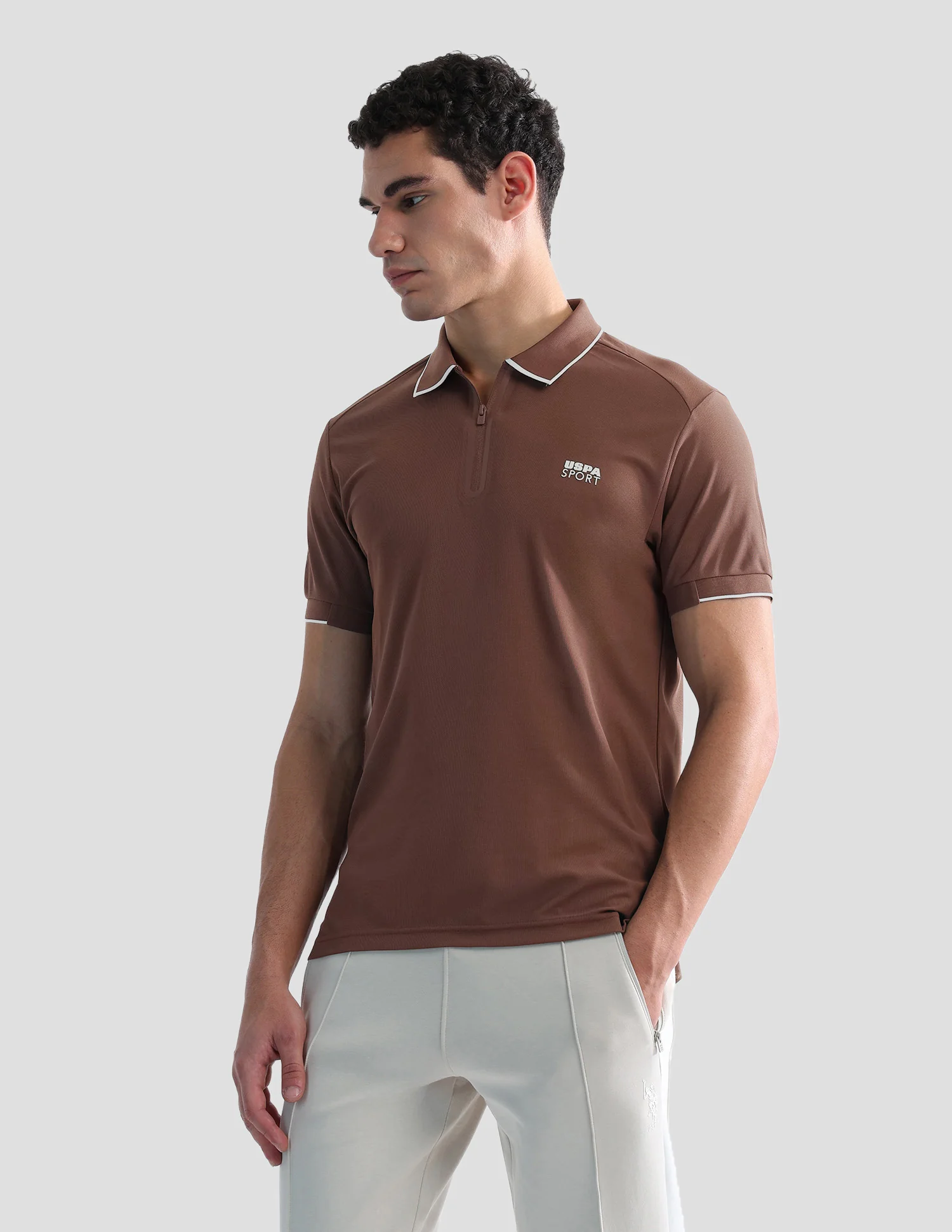 Solid Slim Fit Active Polo Shirt - Image 4
