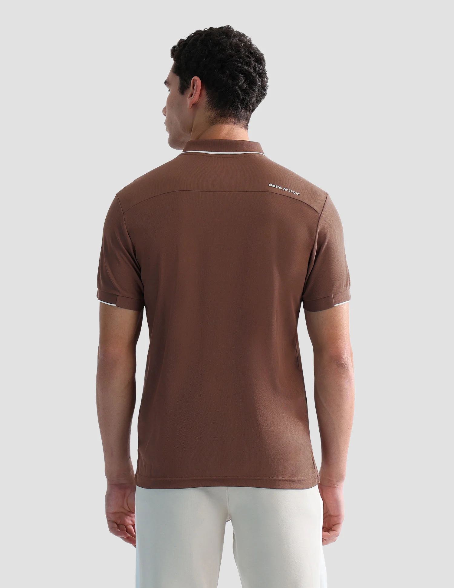 Solid Slim Fit Active Polo Shirt - Image 5