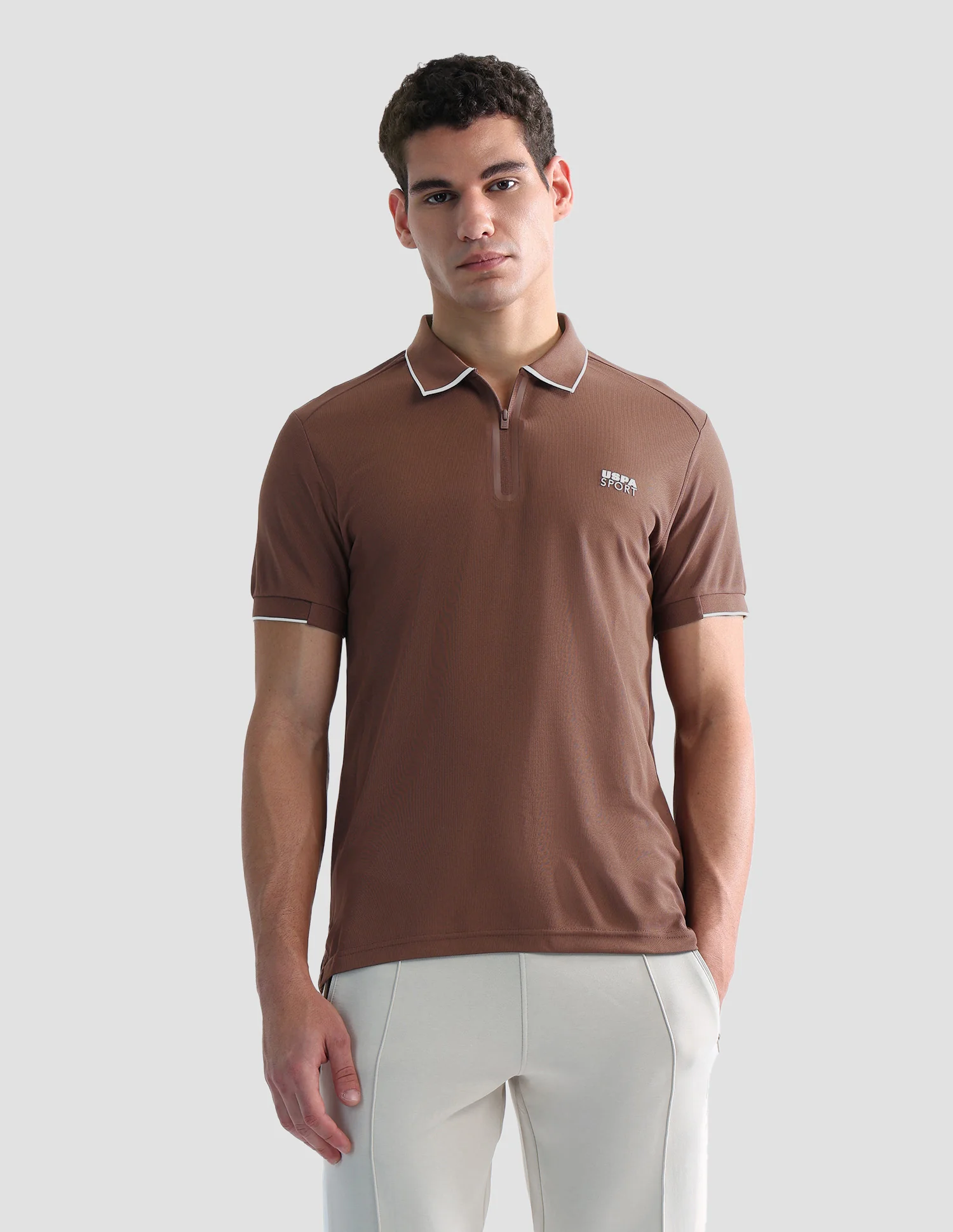 Solid Slim Fit Active Polo Shirt - Image 6
