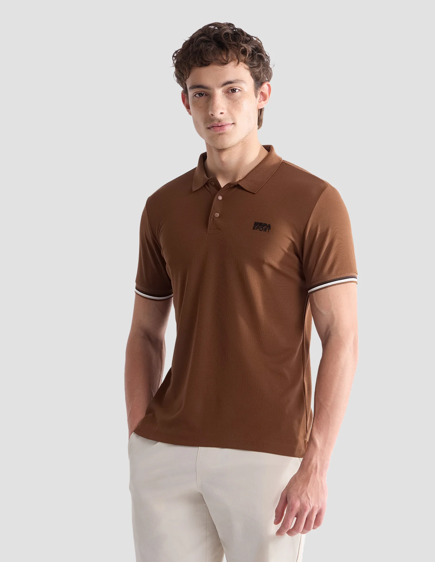Solid Slim Fit Active Polo Shirt - Image 4