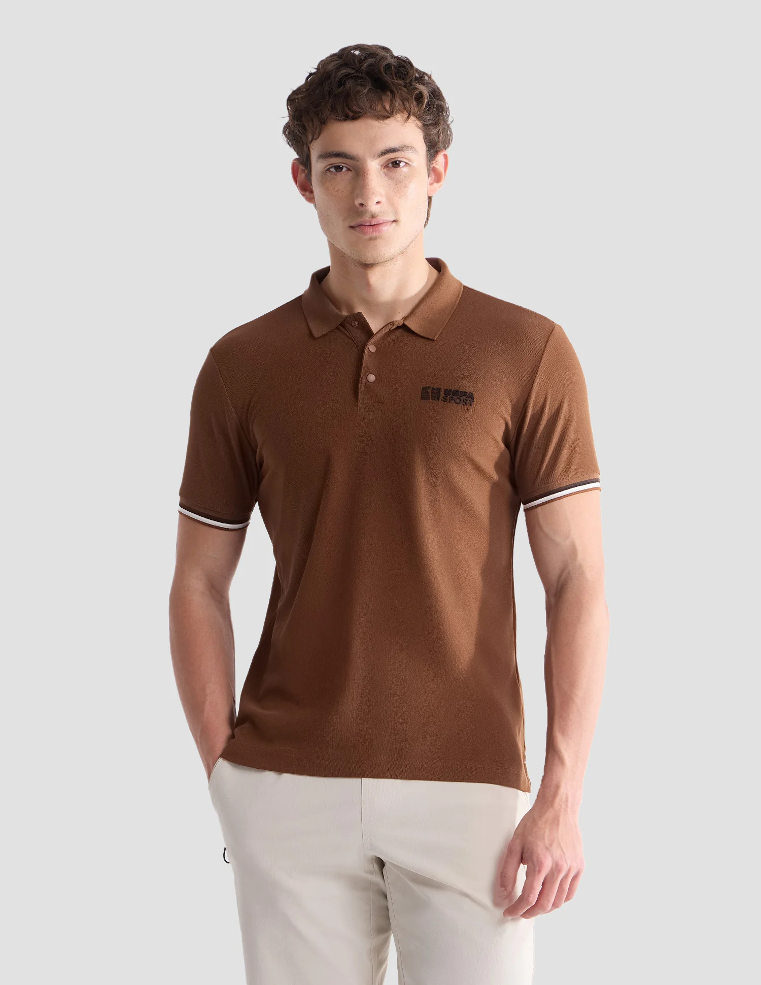 Solid Slim Fit Active Polo Shirt - Image 6