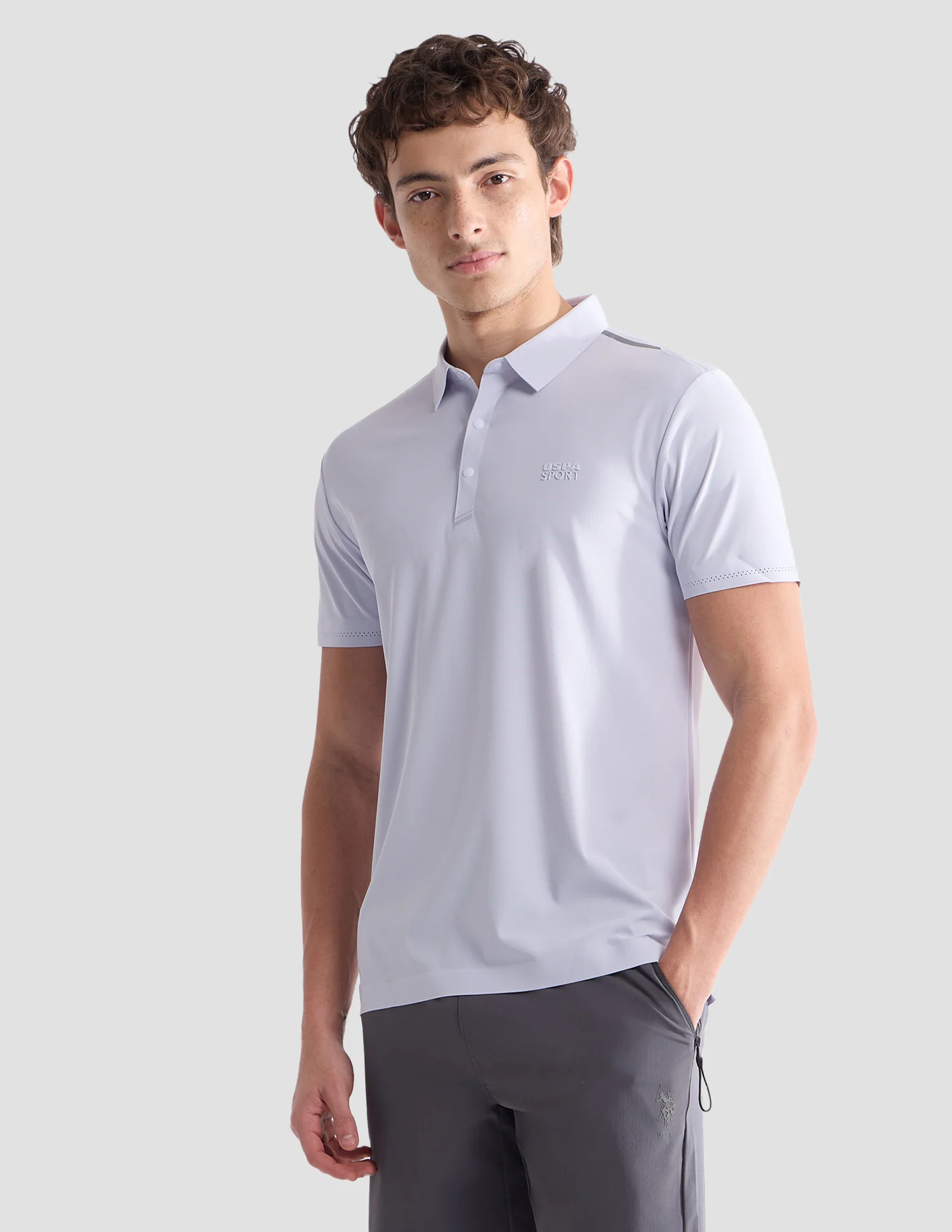 Solid Slim Fit Active Polo Shirt - Image 4