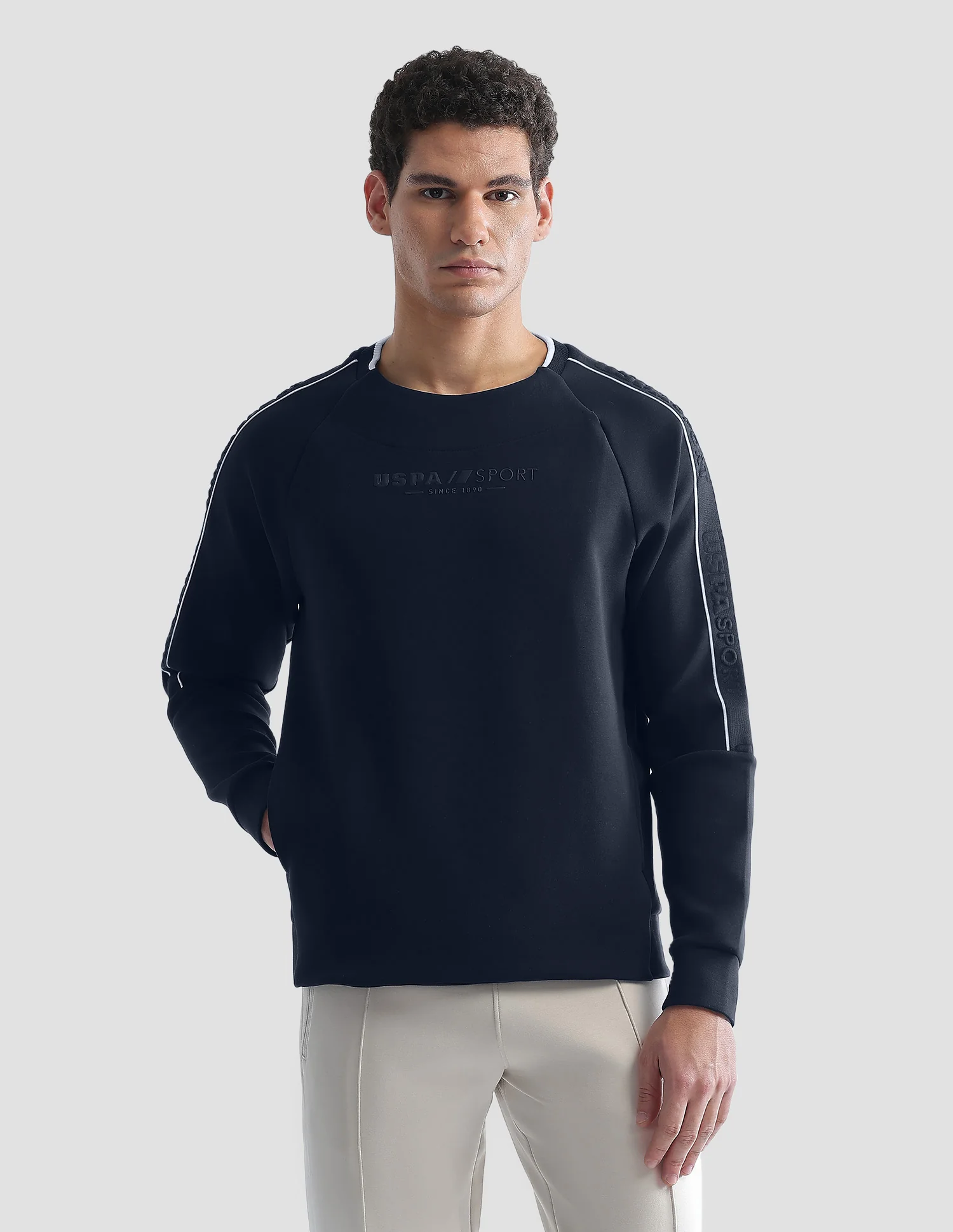 Solid Slim Fit Active Sweatshirt - Image 6