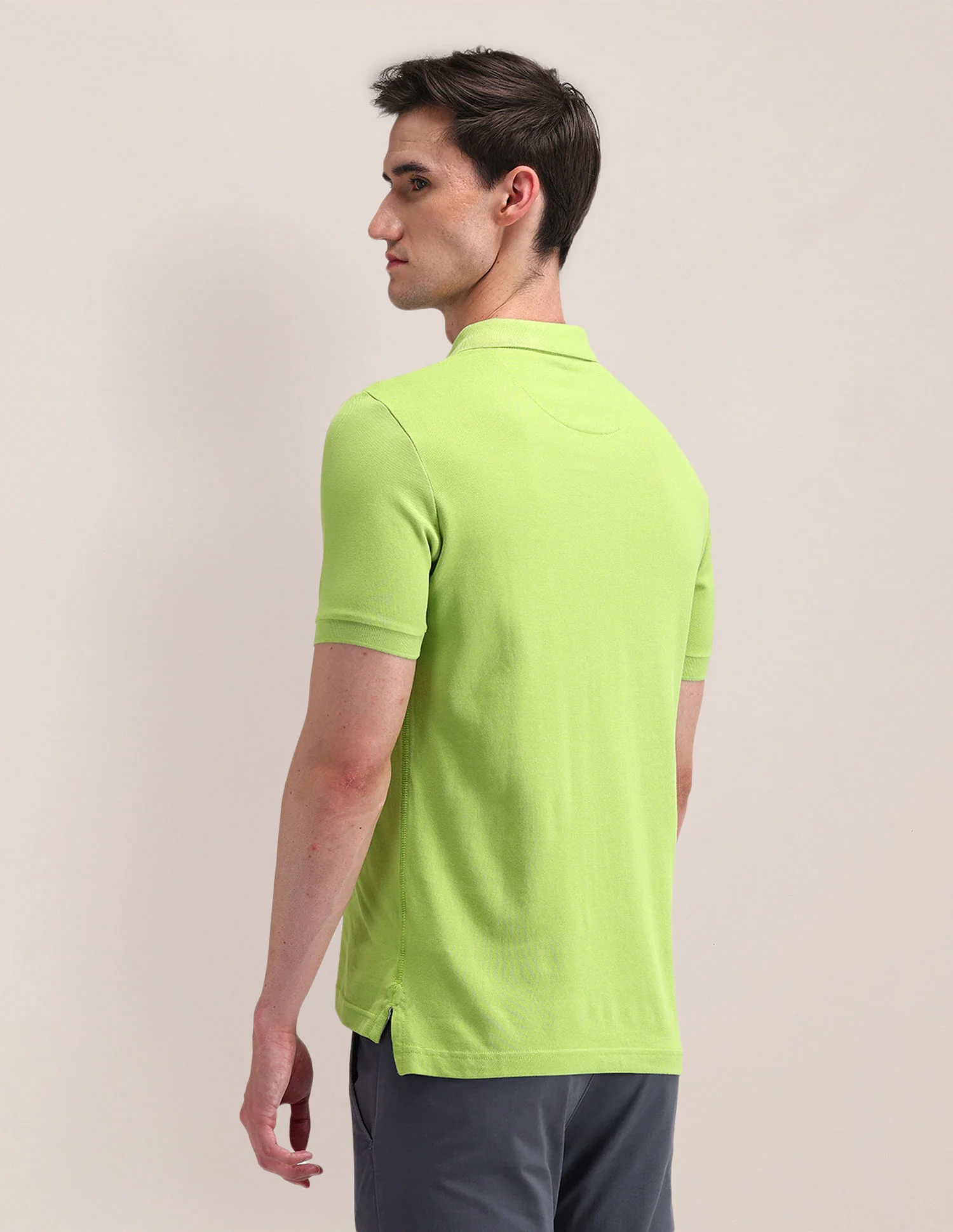 Solid Slim Fit Cotton Polo Shirt - Image 5