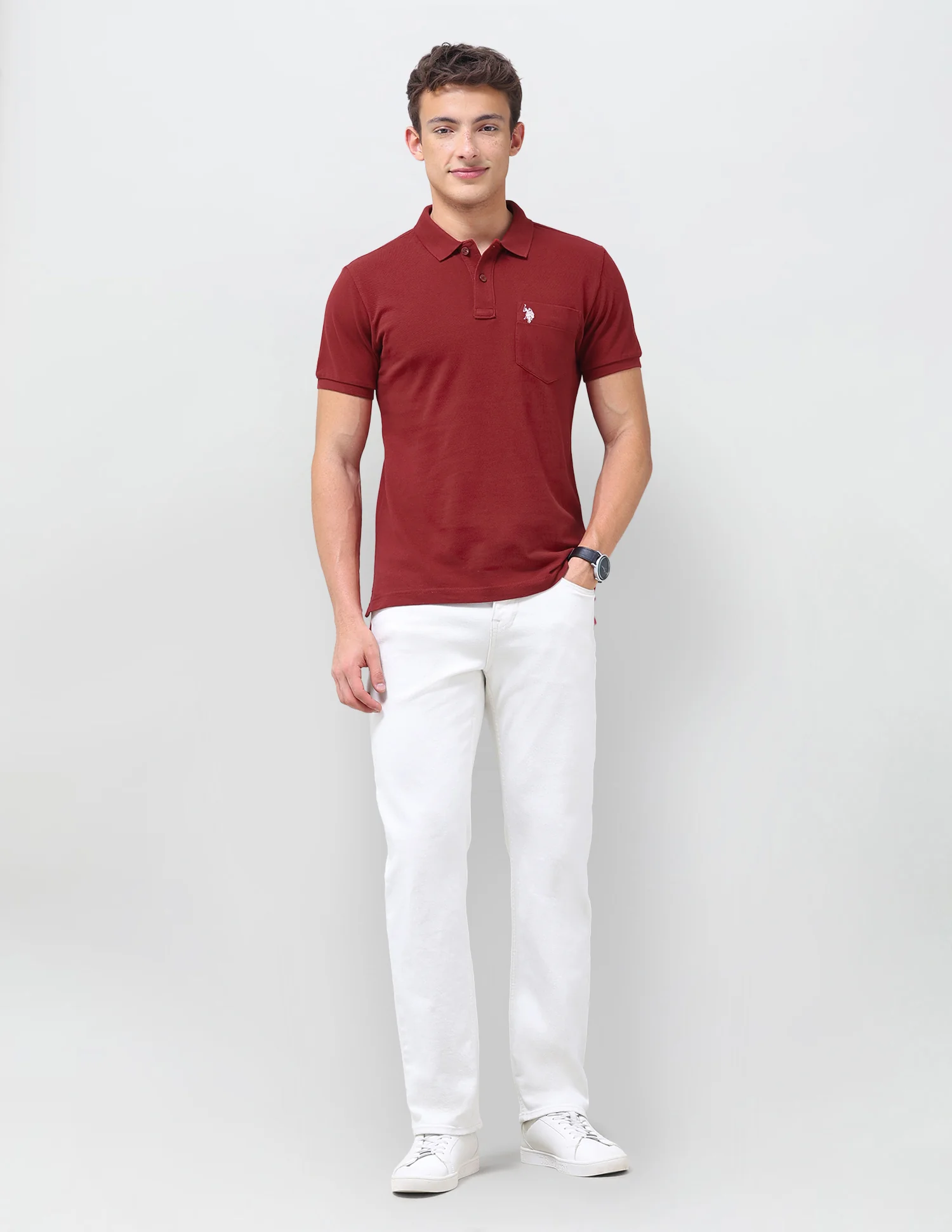 Solid Slim Fit Polo Shirt - Image 3