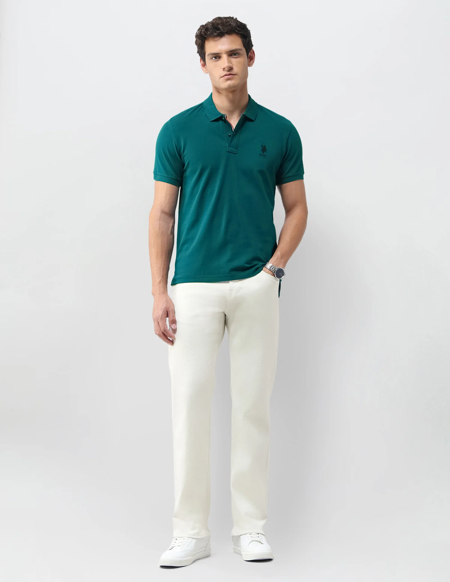 Solid Slim Fit Polo Shirt - Image 3