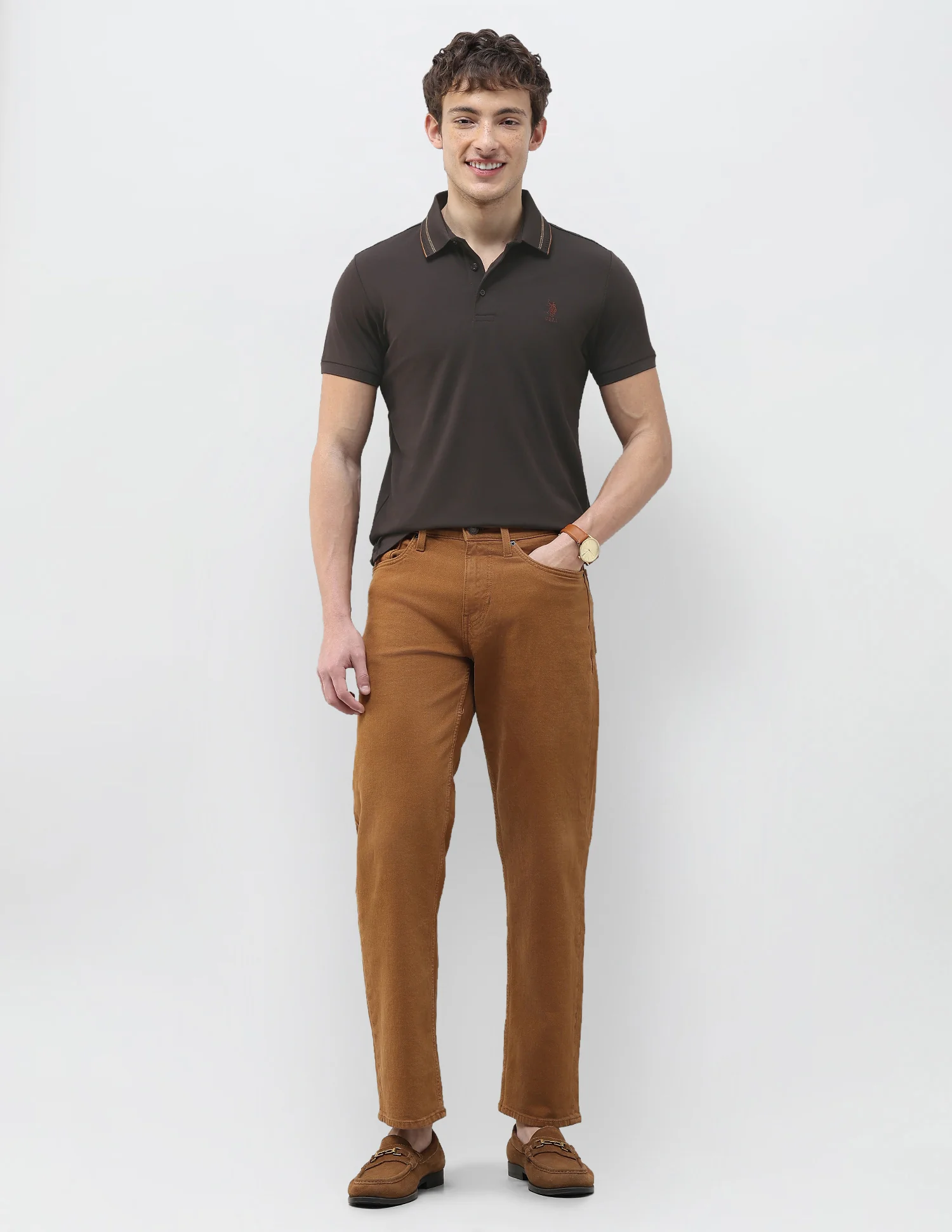 Solid Slim Fit Polo Shirt - Image 3