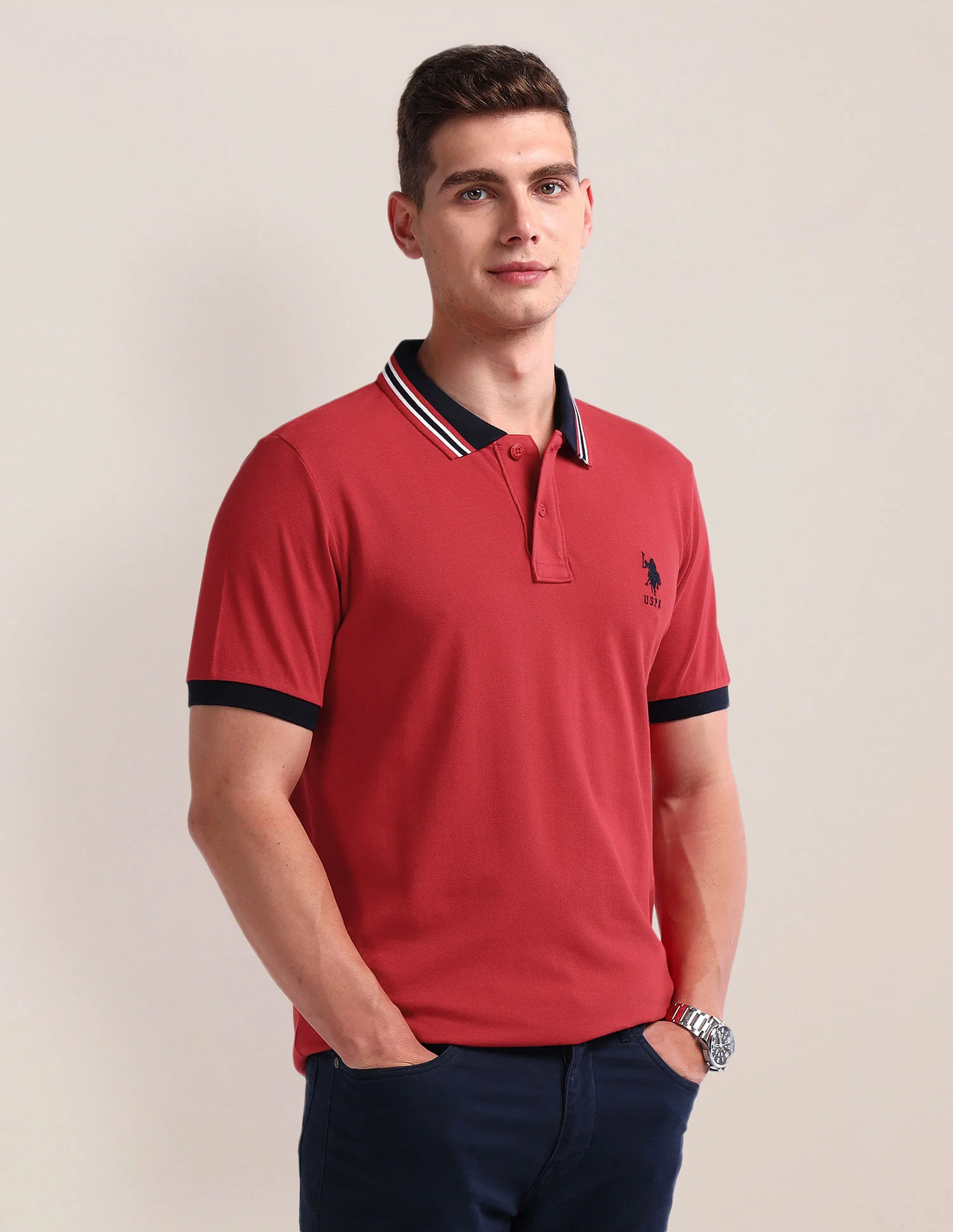 Solid Slim Fit Polo Shirt