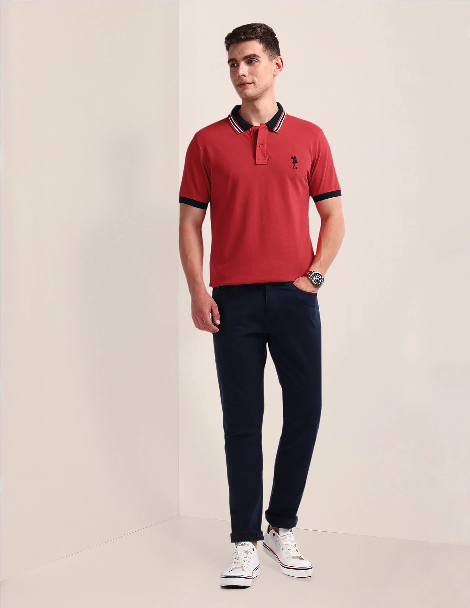 Solid Slim Fit Polo Shirt - Image 3