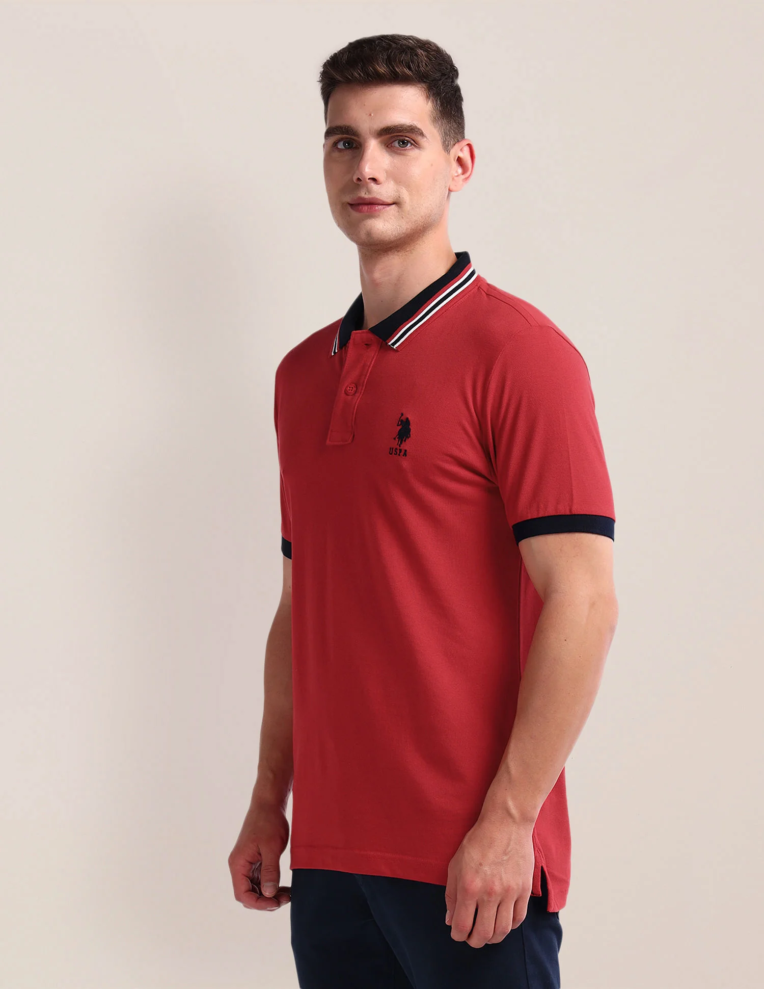 Solid Slim Fit Polo Shirt - Image 4