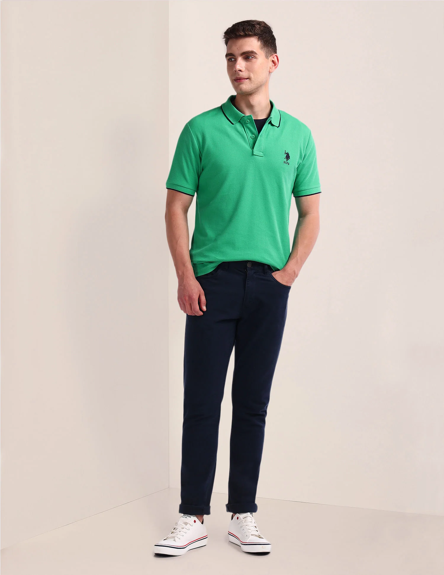 Solid Slim Fit Polo Shirt - Image 3