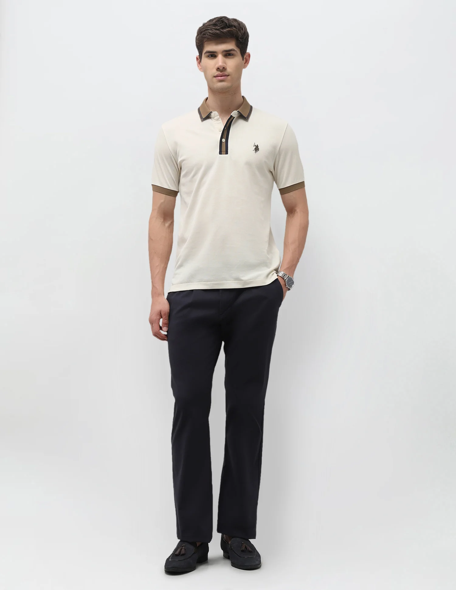 Solid Slim Fit Polo Shirt - Image 3